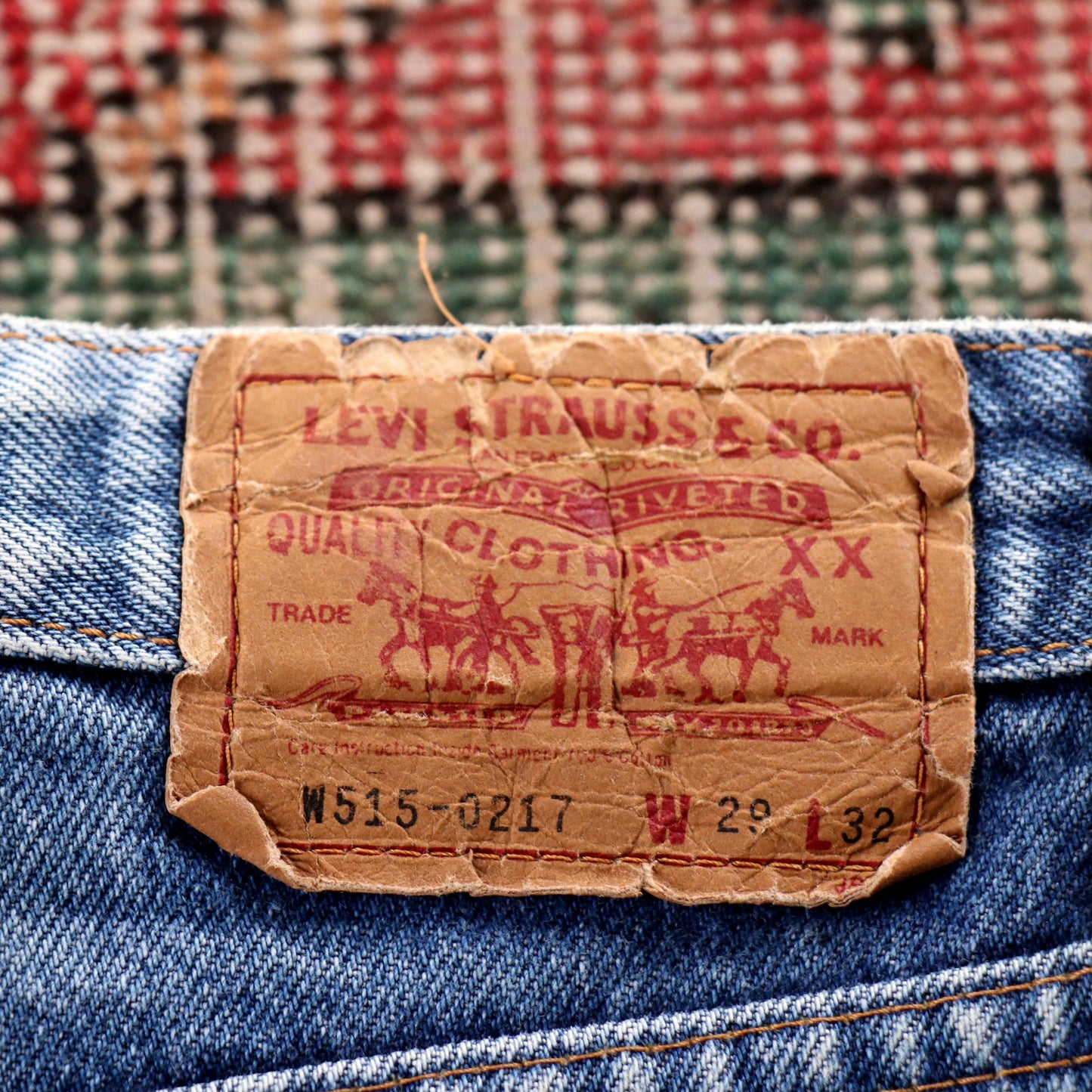 Levi's 515 Red Tab W24 L27 Flared Blue Denim Jeans