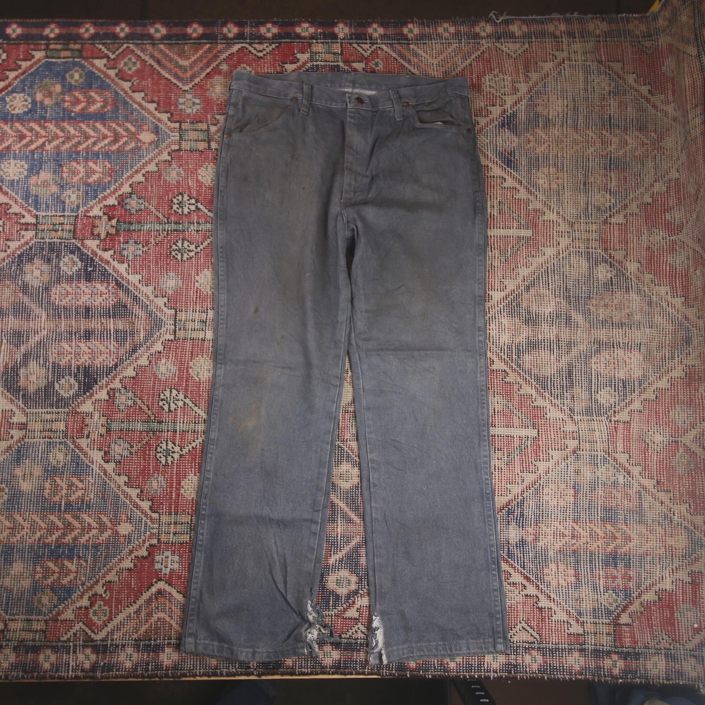 Wrangler W36 L30 Straight Leg Relaxed Fit Grey Denim Jeans