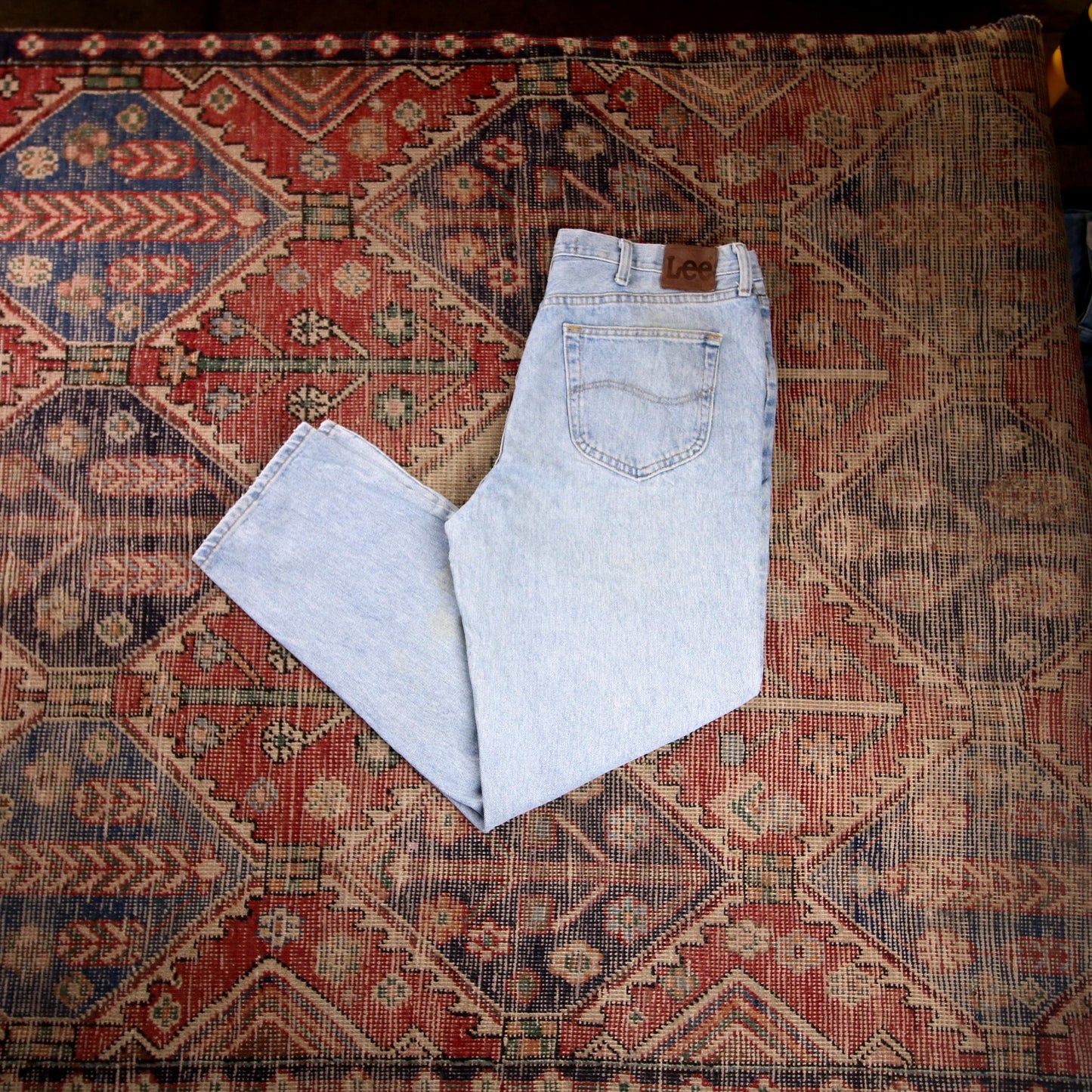 Lee W38 L30 Tapered Leg Loose Fit Blue Denim Jeans