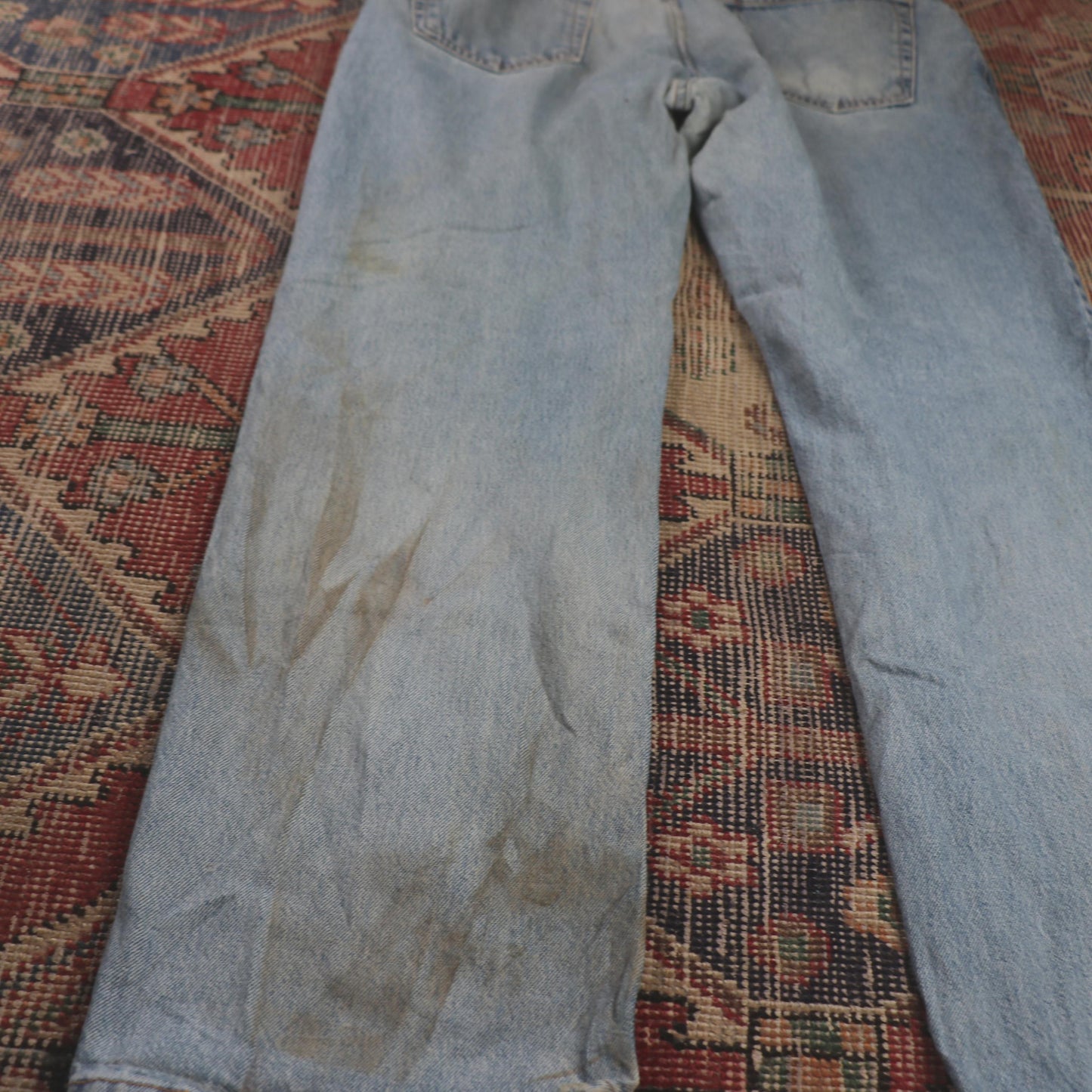 Wrangler W36 L31 Straight Leg Relaxed Fit Blue Denim Jeans
