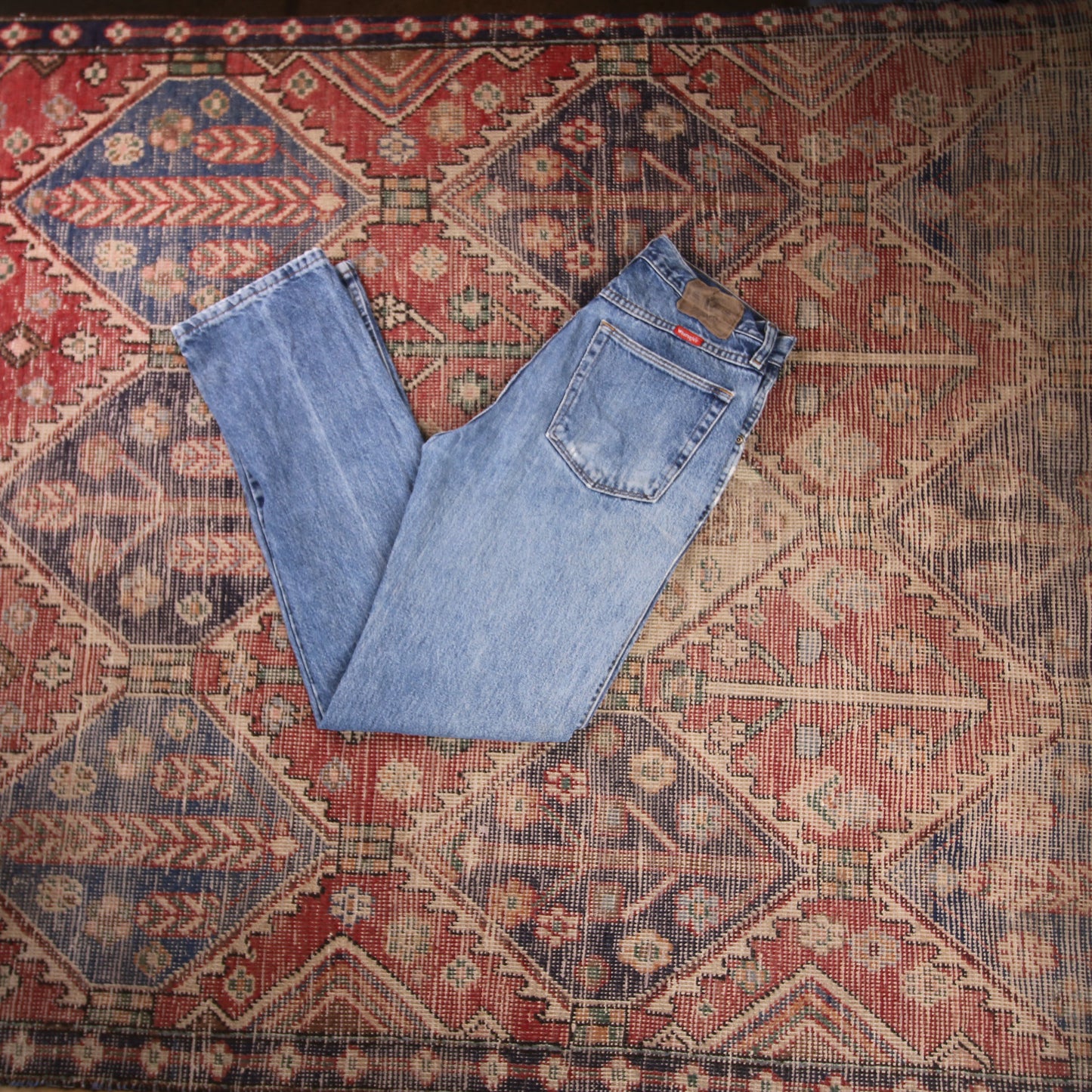 Wrangler W28 L30 Straight Leg Relaxed Fit Blue Denim Jeans