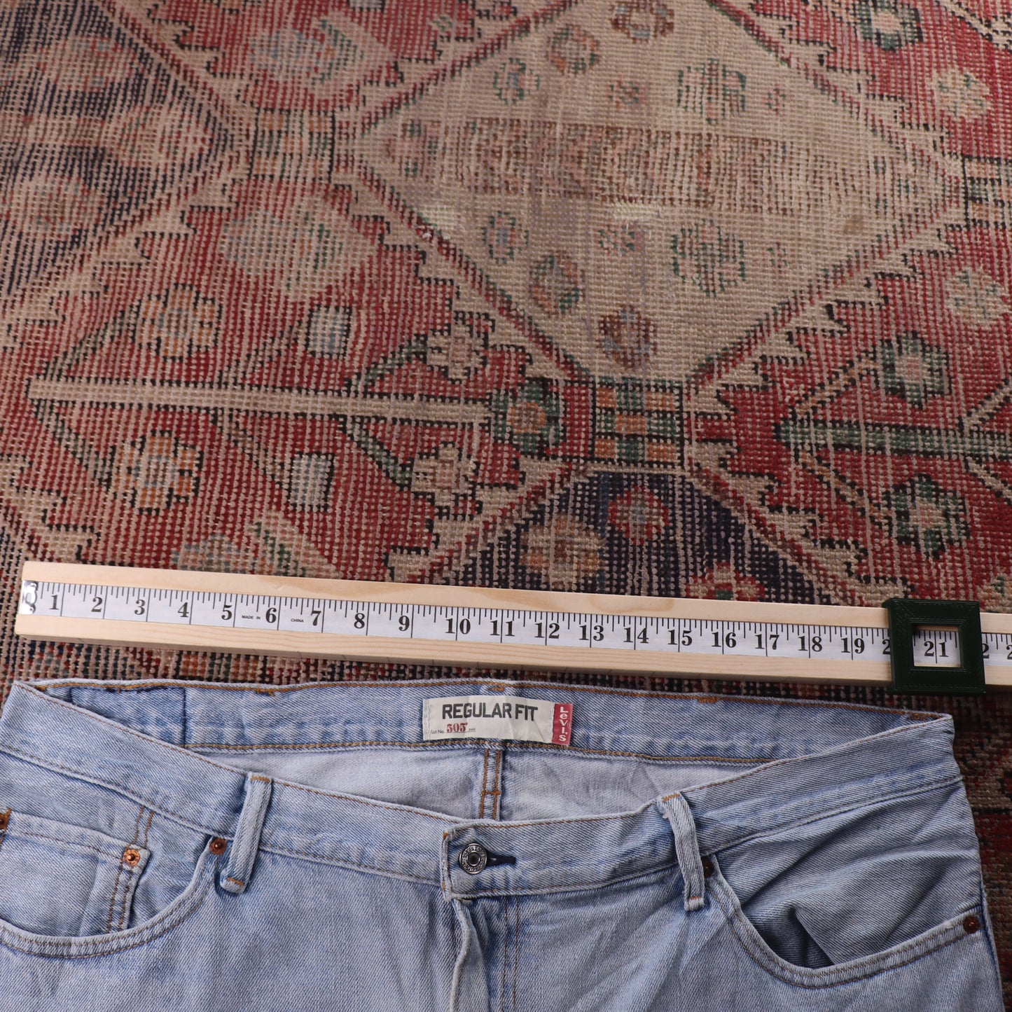Levi's 505 Red Tab W42 L29 Straight Leg Regular Fit Blue Denim Jeans