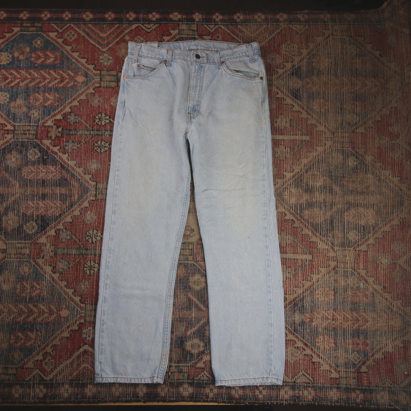 Levi's 505 Orange Tab W34 L29 Straight Leg Regular Fit Blue Denim Jeans