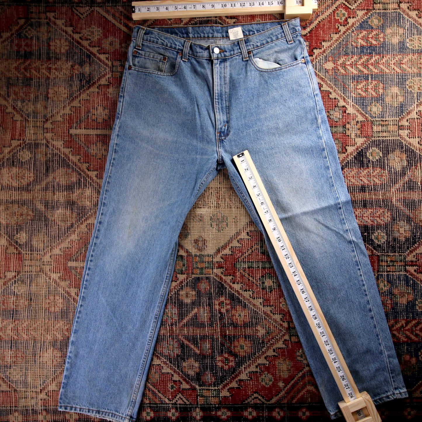 Levi's 505 Red Tab W36 L30 Straight Leg Regular Fit Blue Denim Jeans