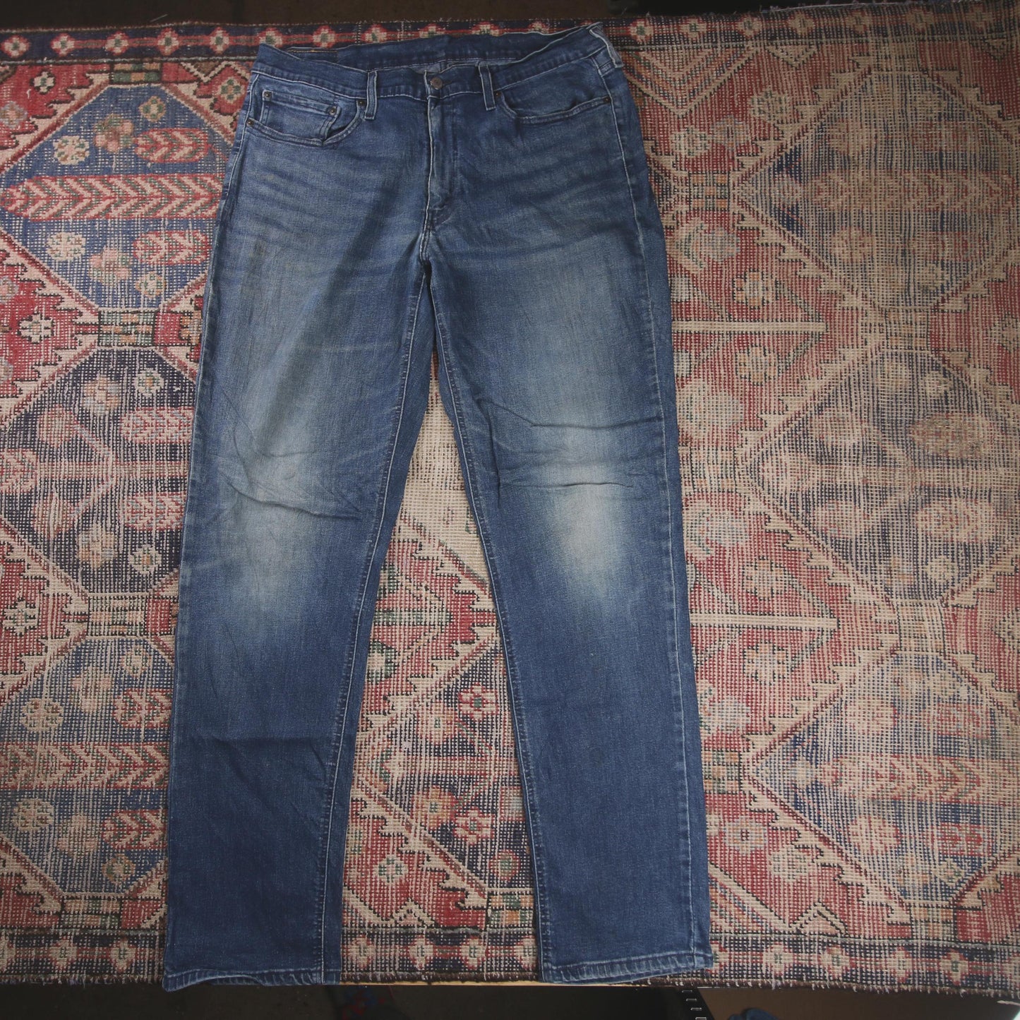 Levi's W40 L34 Straight Leg Loose Fit Blue Denim Jeans