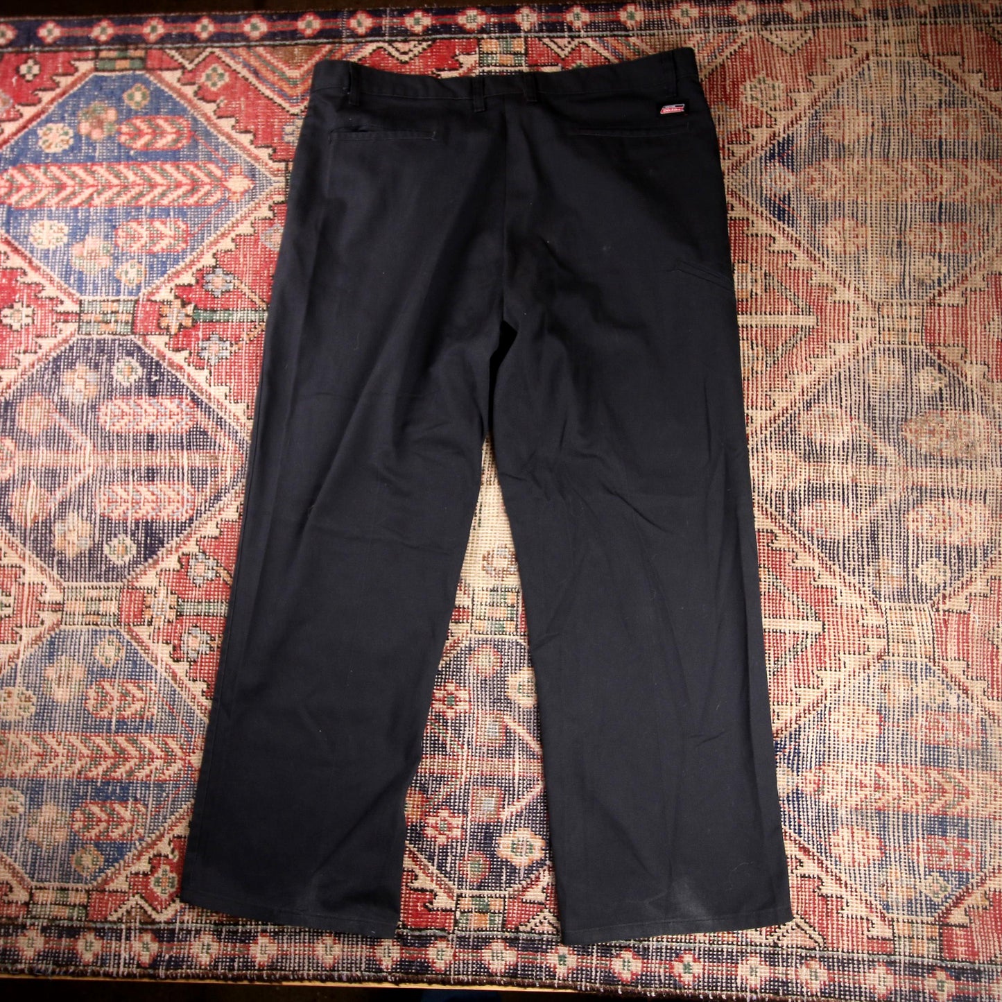 Dickies W40 L29 Straight Leg Black Cotton Blend Trousers