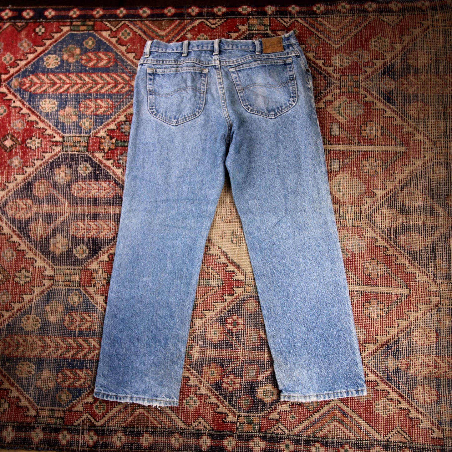 Lee W34 L27 Straight Leg Relaxed Fit Blue Denim Jeans