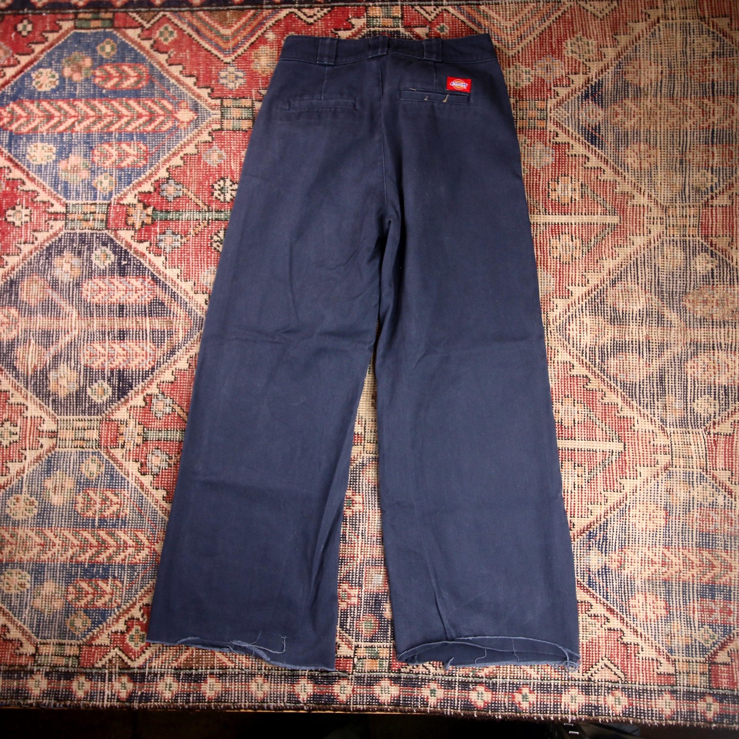 Dickies W26 L27 Straight Leg Blue Cotton Blend Trousers