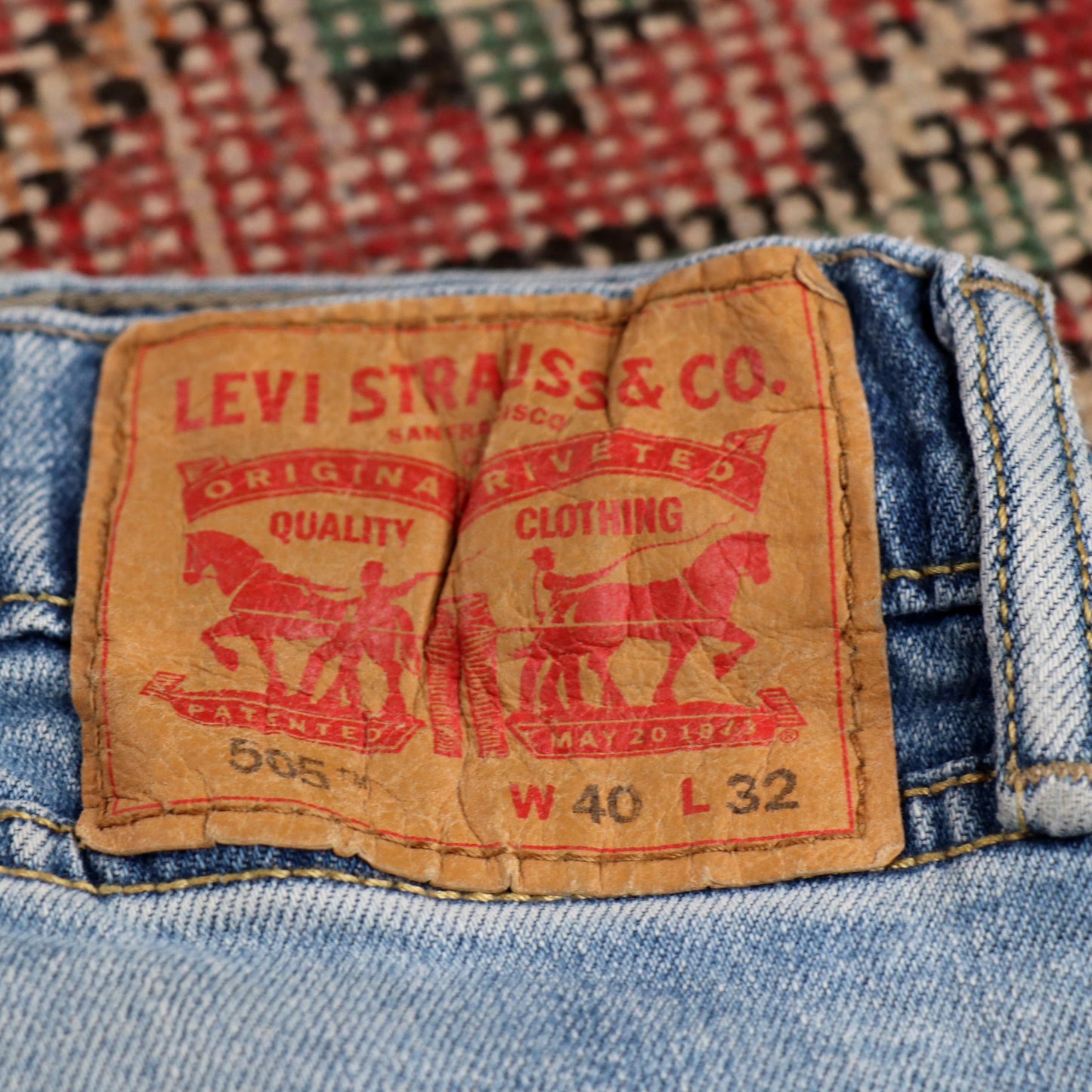 Levi's 505 W36 L30 Straight Leg Regular Fit Blue Denim Jeans