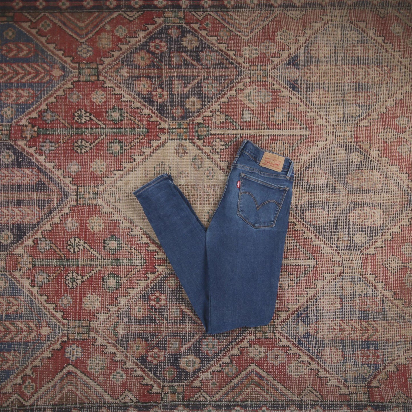 Levi's 710 W28 L29 Skinny Classic Ripped Style Blue Denim Jeans
