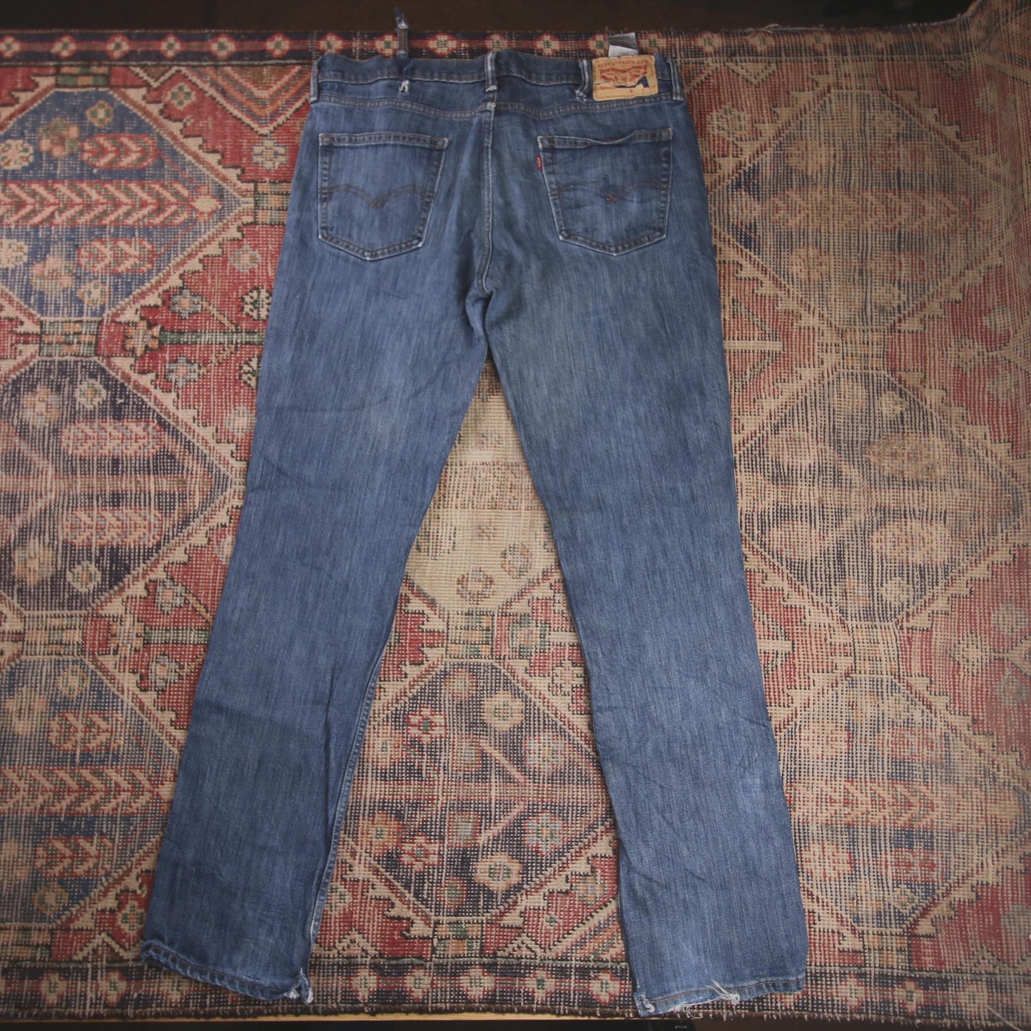 Levi's W38 L33 Straight Leg Blue Denim Jeans