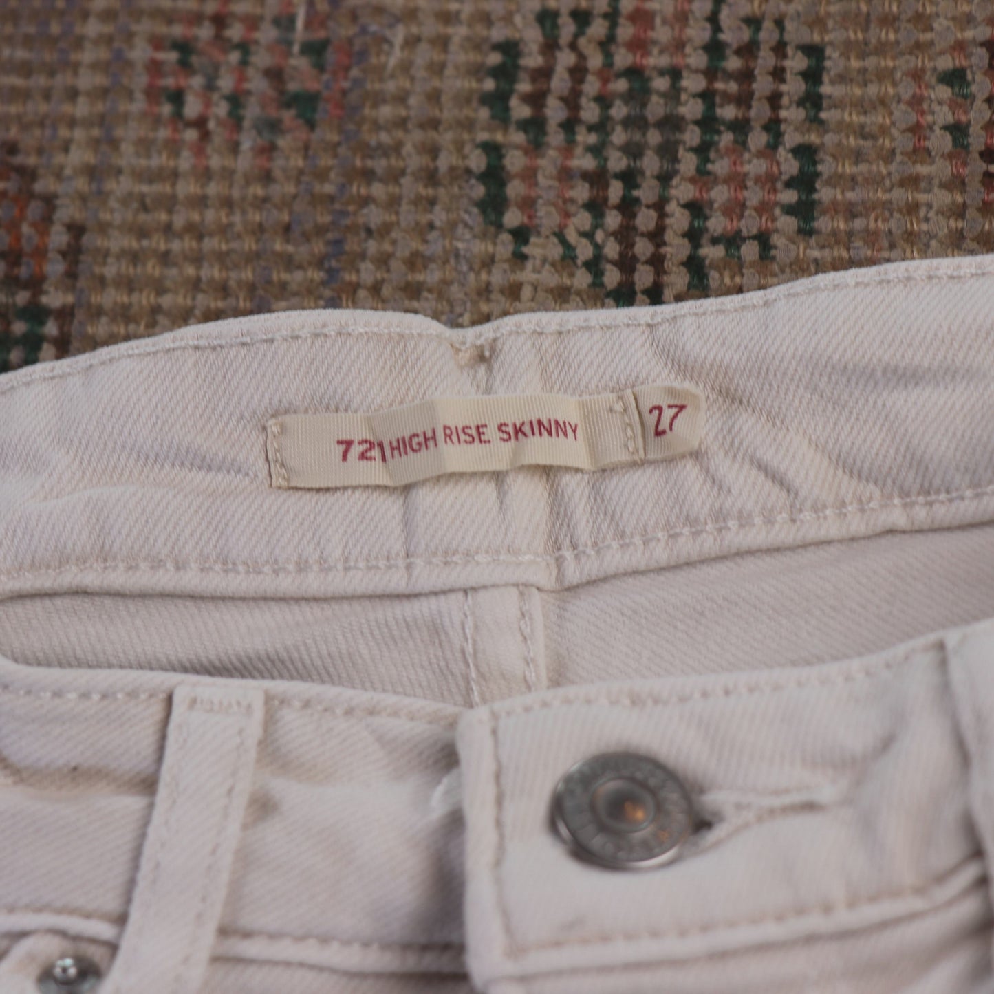 Levi's 721 W26 L29 Skinny White Denim Jeans