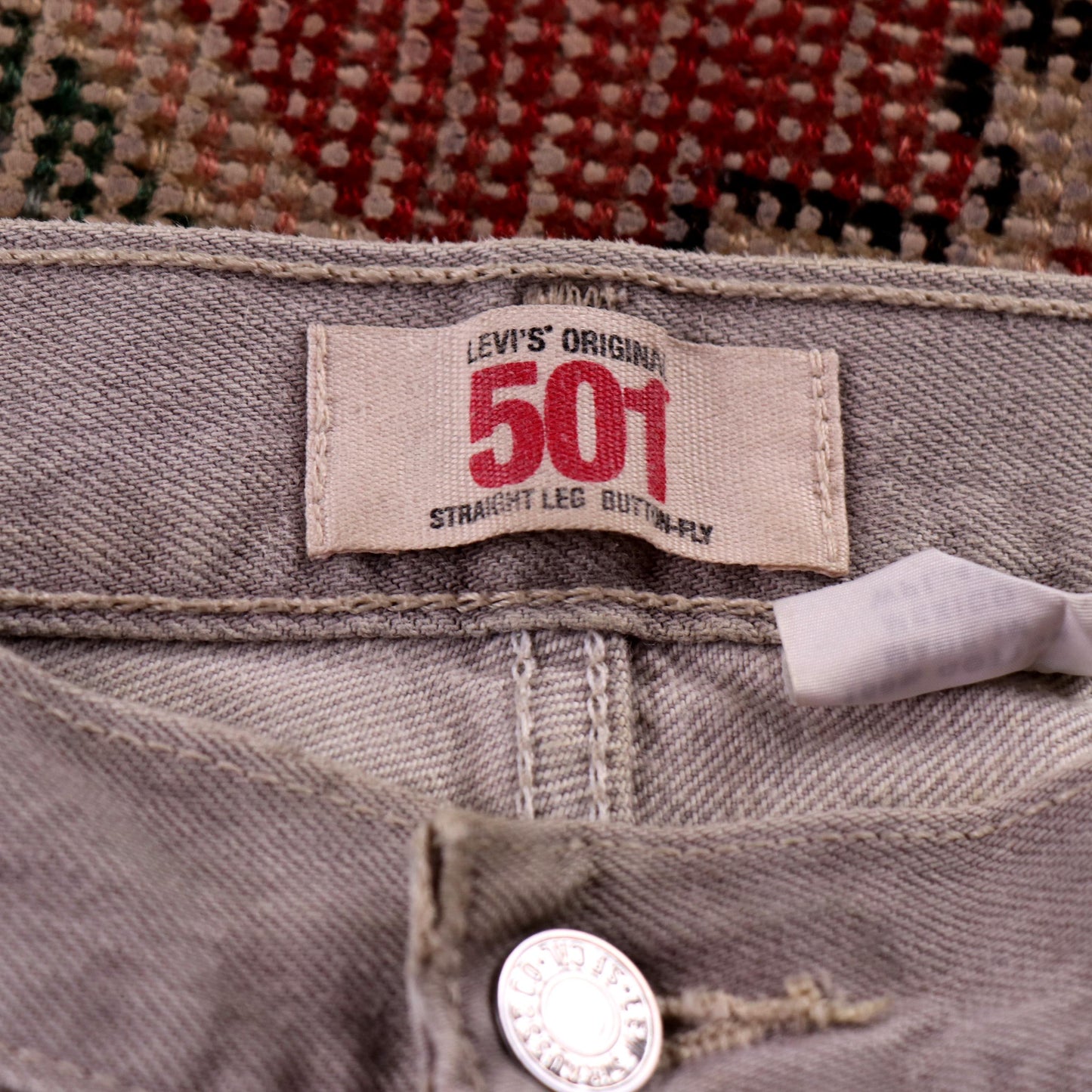 Levi's 501 W32 L28 Original Fit Beige Denim Jeans