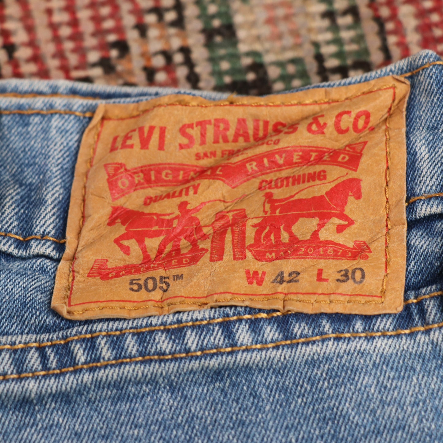 Levi's 505 W40 L29 Straight Leg Regular Fit Blue Denim Jeans