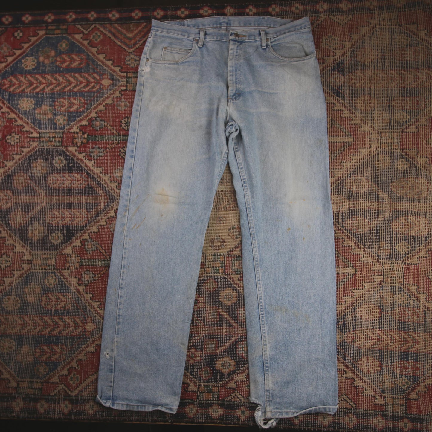 Wrangler W36 L32 Straight Leg Loose Fit Blue Denim Jeans