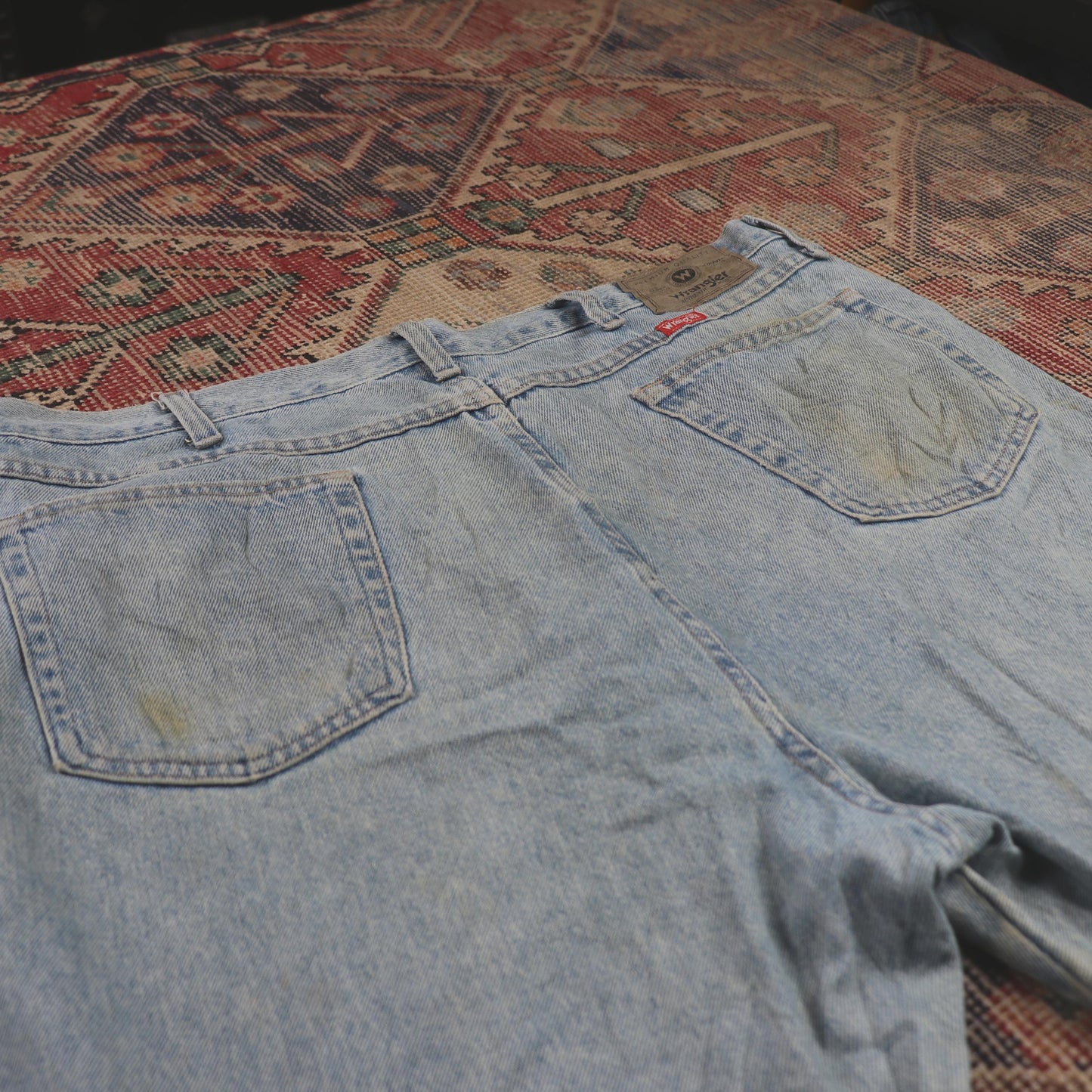 Wrangler W42 L30 Straight Leg Relaxed Fit Blue Denim Jeans