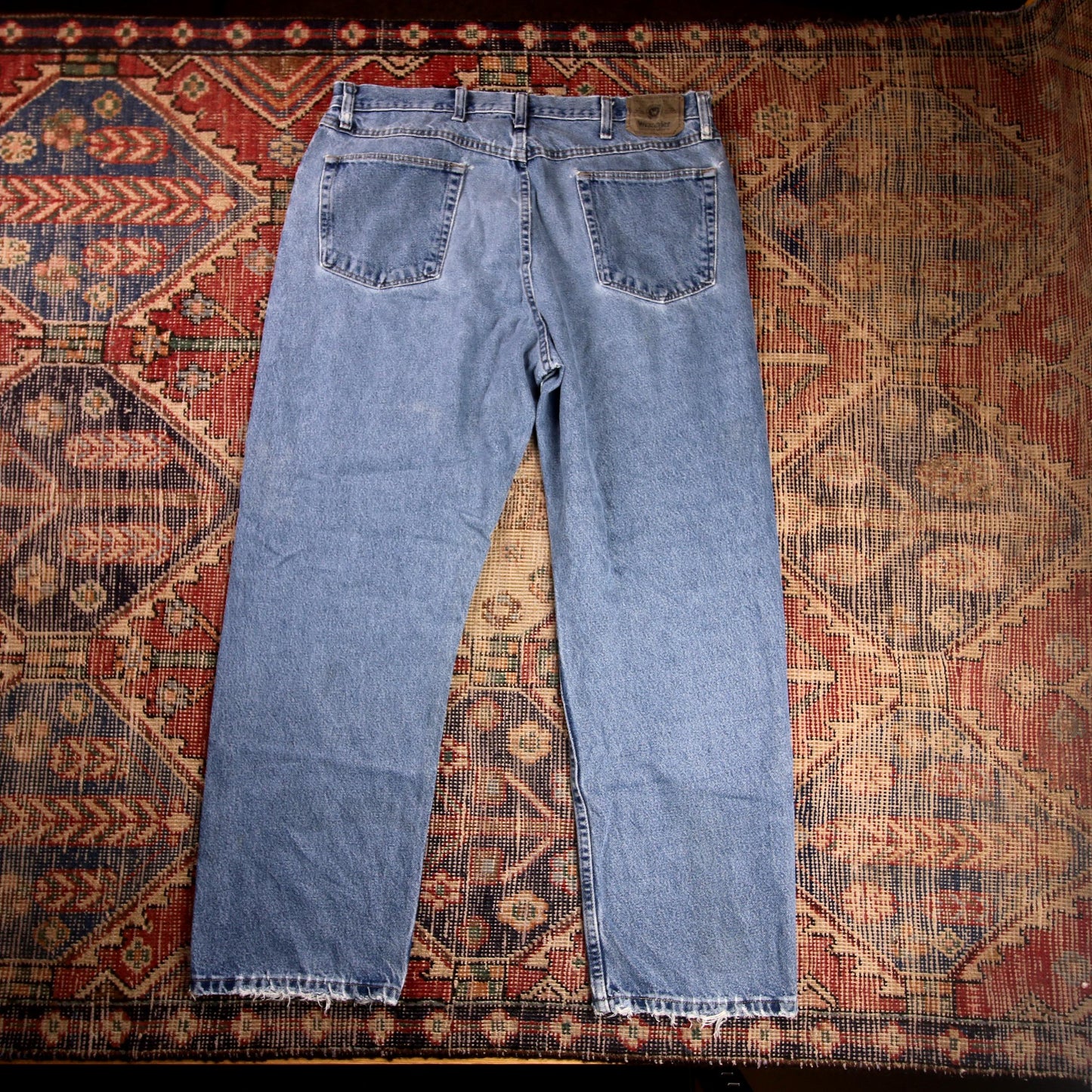 Wrangler W36 L30 Straight Leg Loose Fit Blue Denim Jeans