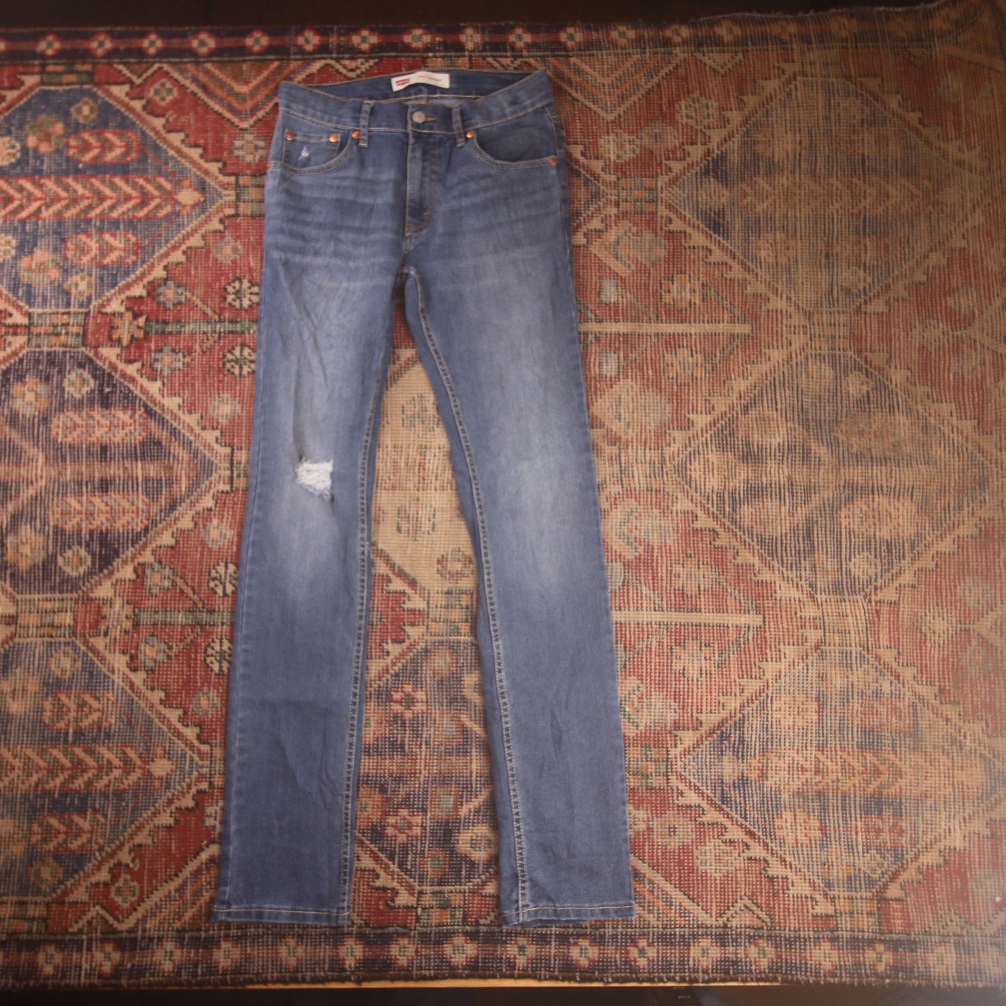 Levi's W28 L31 Skinny Classic Ripped Style Blue Denim Jeans