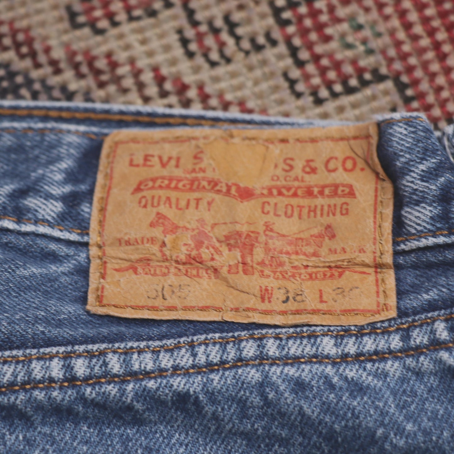 Levi's 505 W36 L28 Straight Leg Regular Fit Blue Denim Jeans