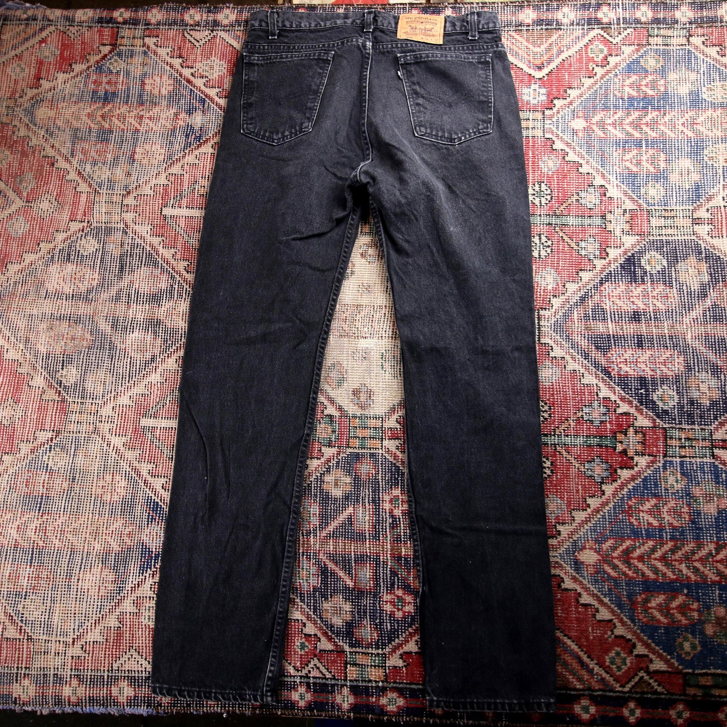 Levi's 505 Black Tab W36 L33 Straight Leg Regular Fit Classic Ripped Style Black