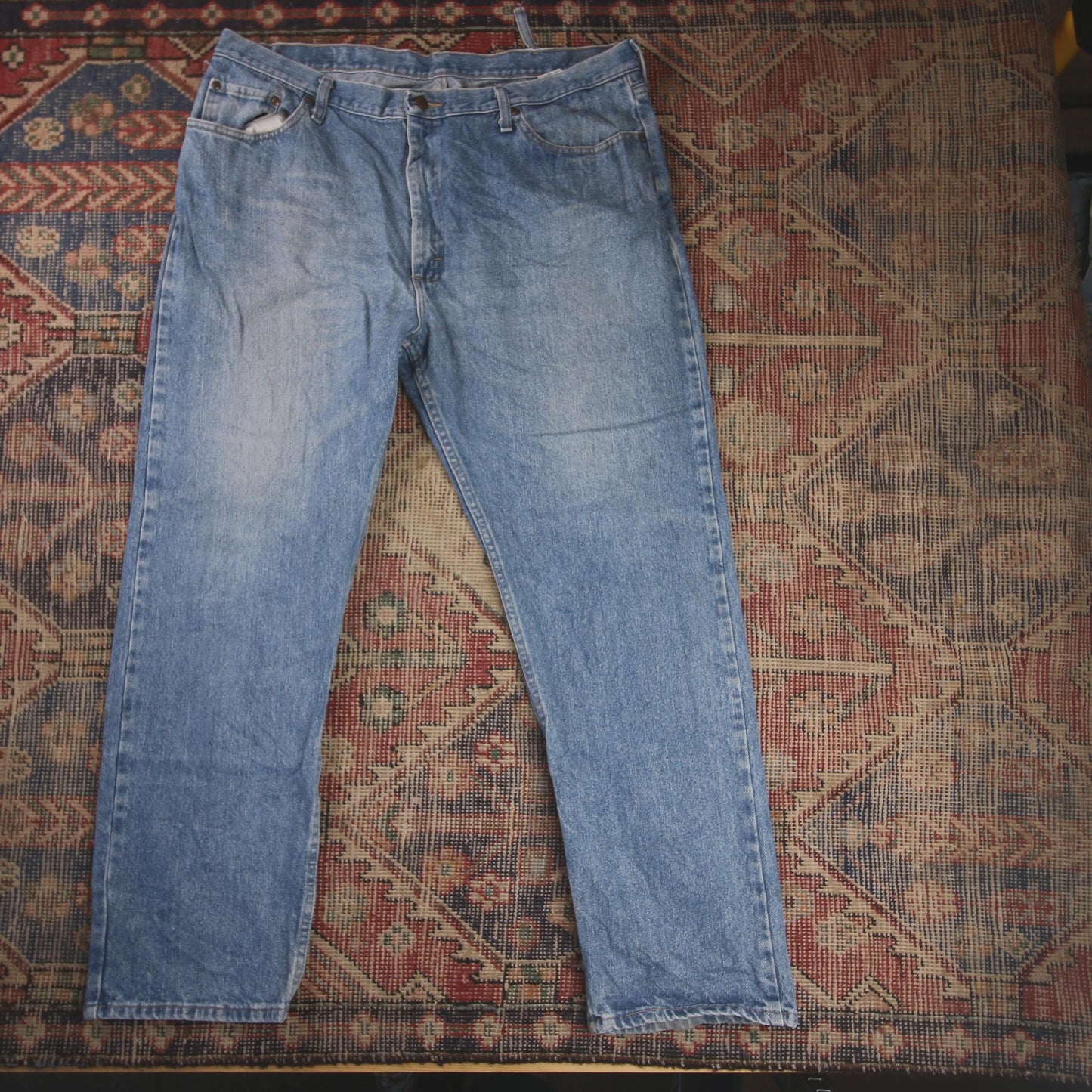 Wrangler W40 L30 Straight Leg Relaxed Fit Blue Denim Jeans