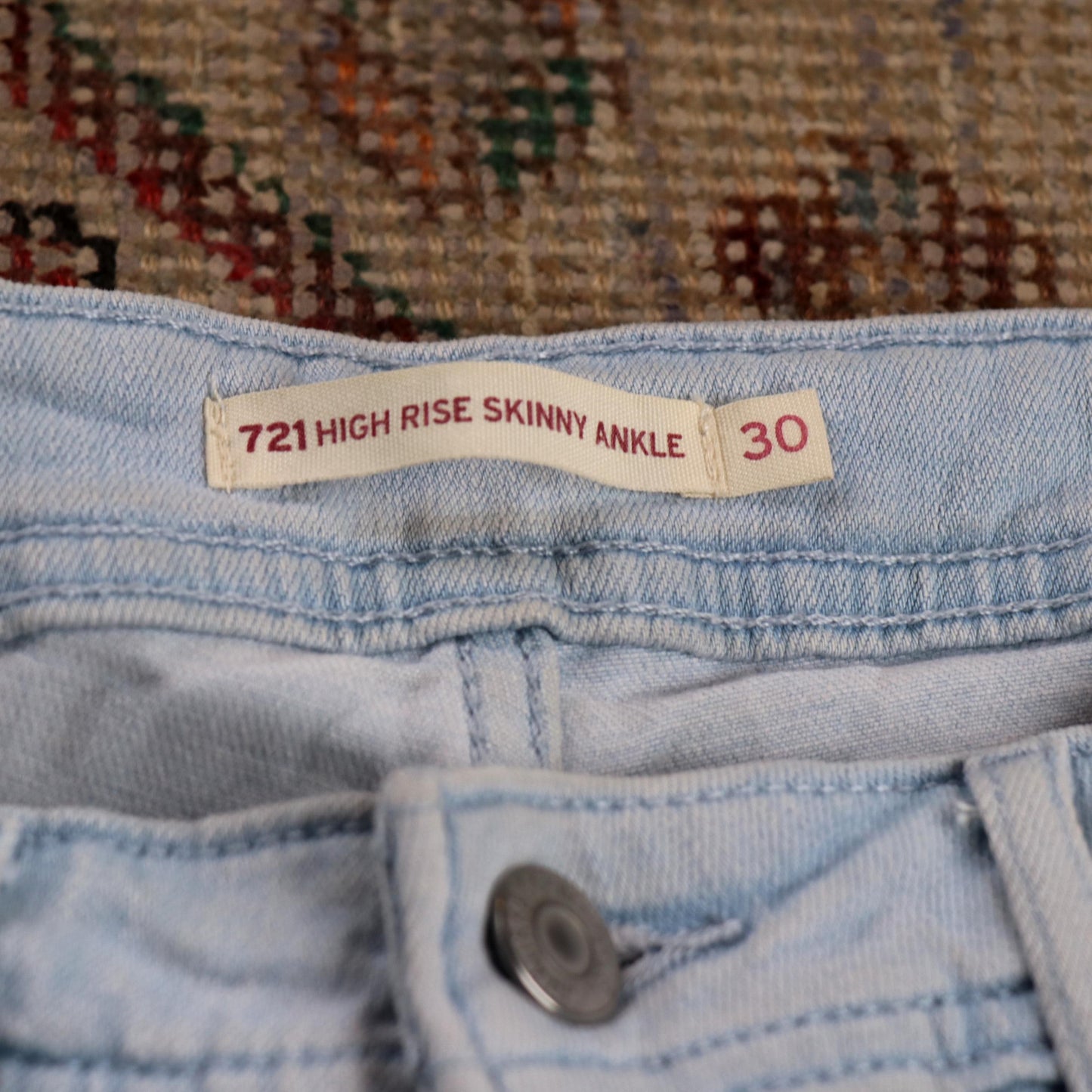 Levi's 721 W28 L27 Skinny Blue Denim Jeans