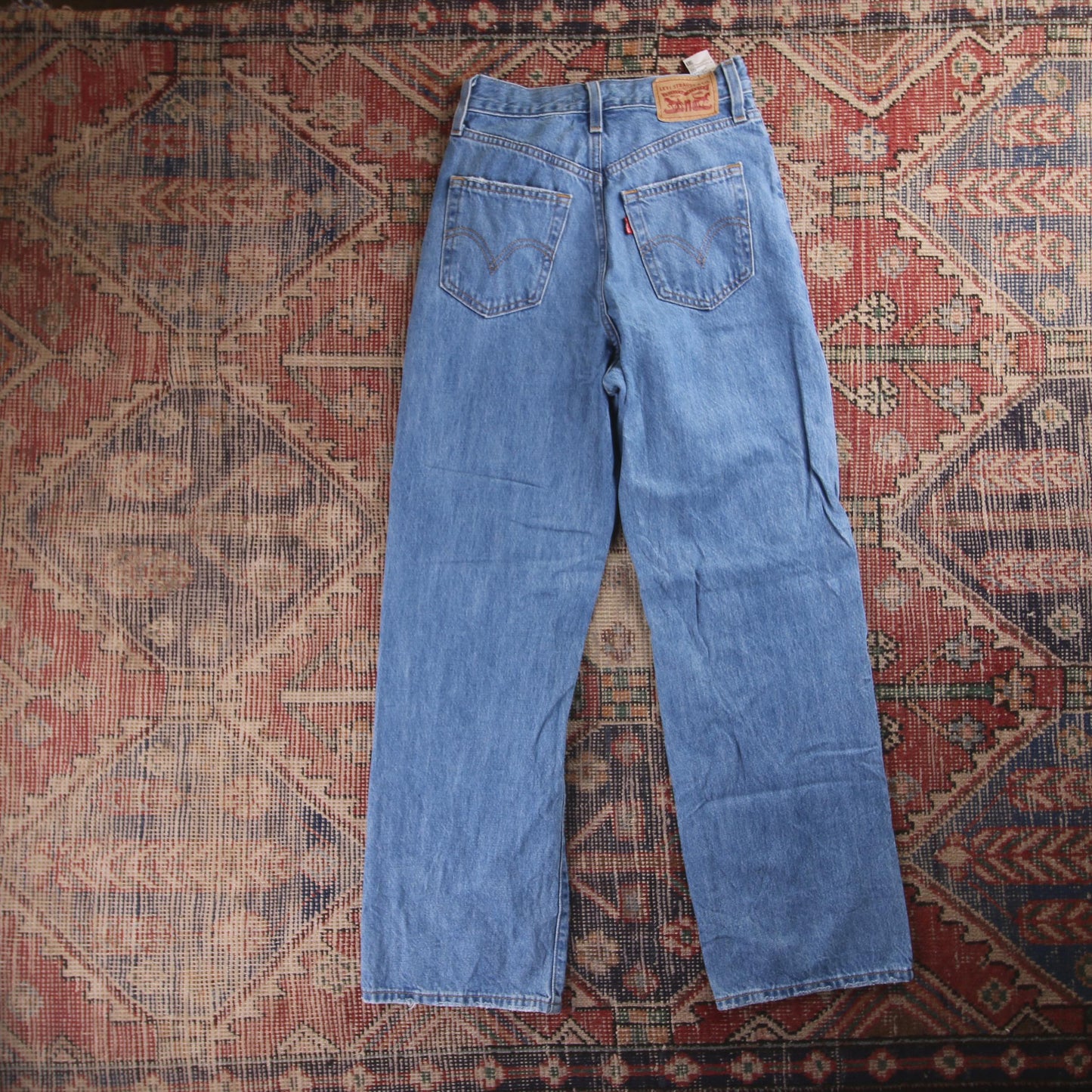 Levi's 721 Red Tab W24 L28 Loose Blue Denim Jeans