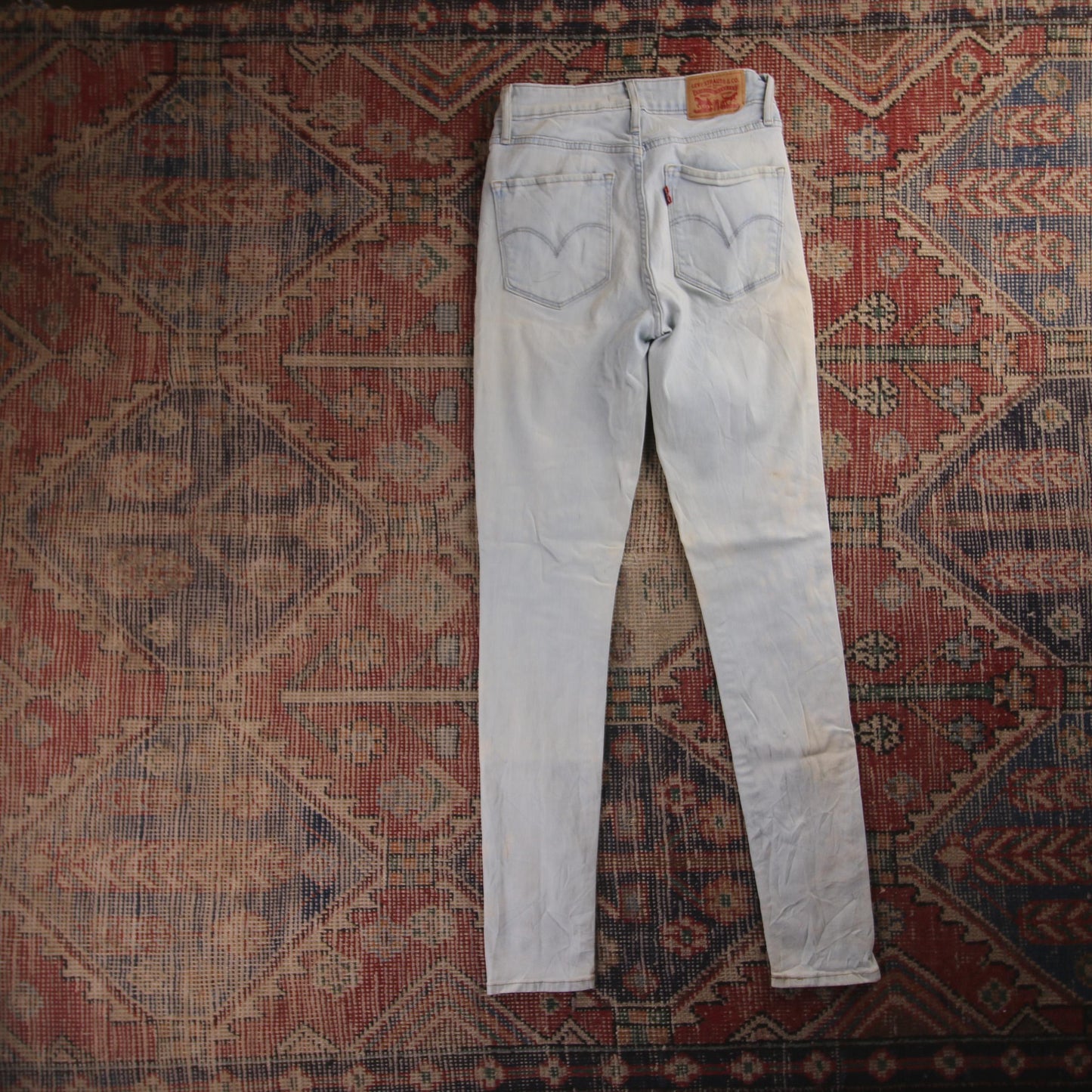 Levi's 721 Red Tab W24 L29 Skinny Blue Denim Jeans