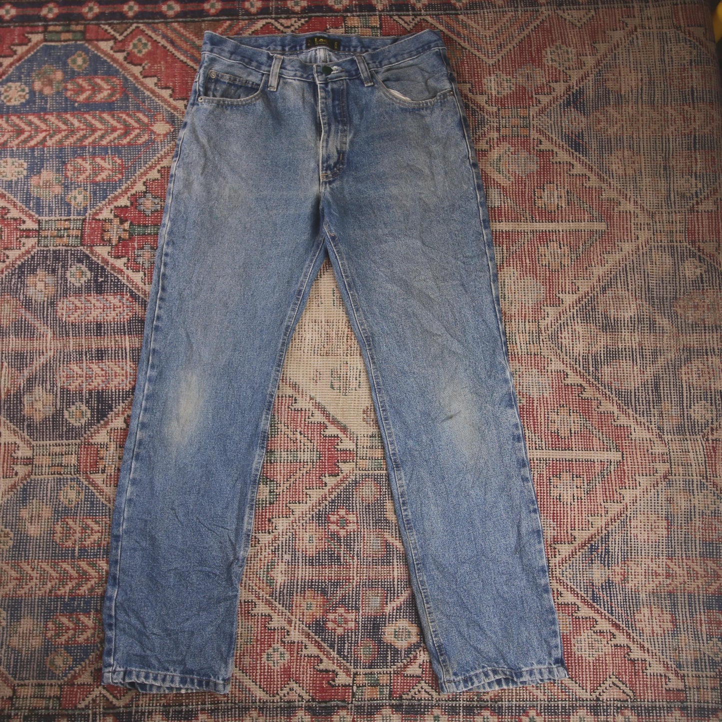 Lee W32 L30 Straight Leg Regular Fit Blue Denim Jeans