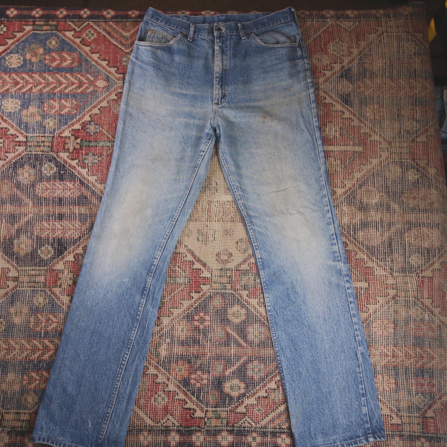 Lee W34 L34 Straight Leg Relaxed Fit Blue Denim Jeans