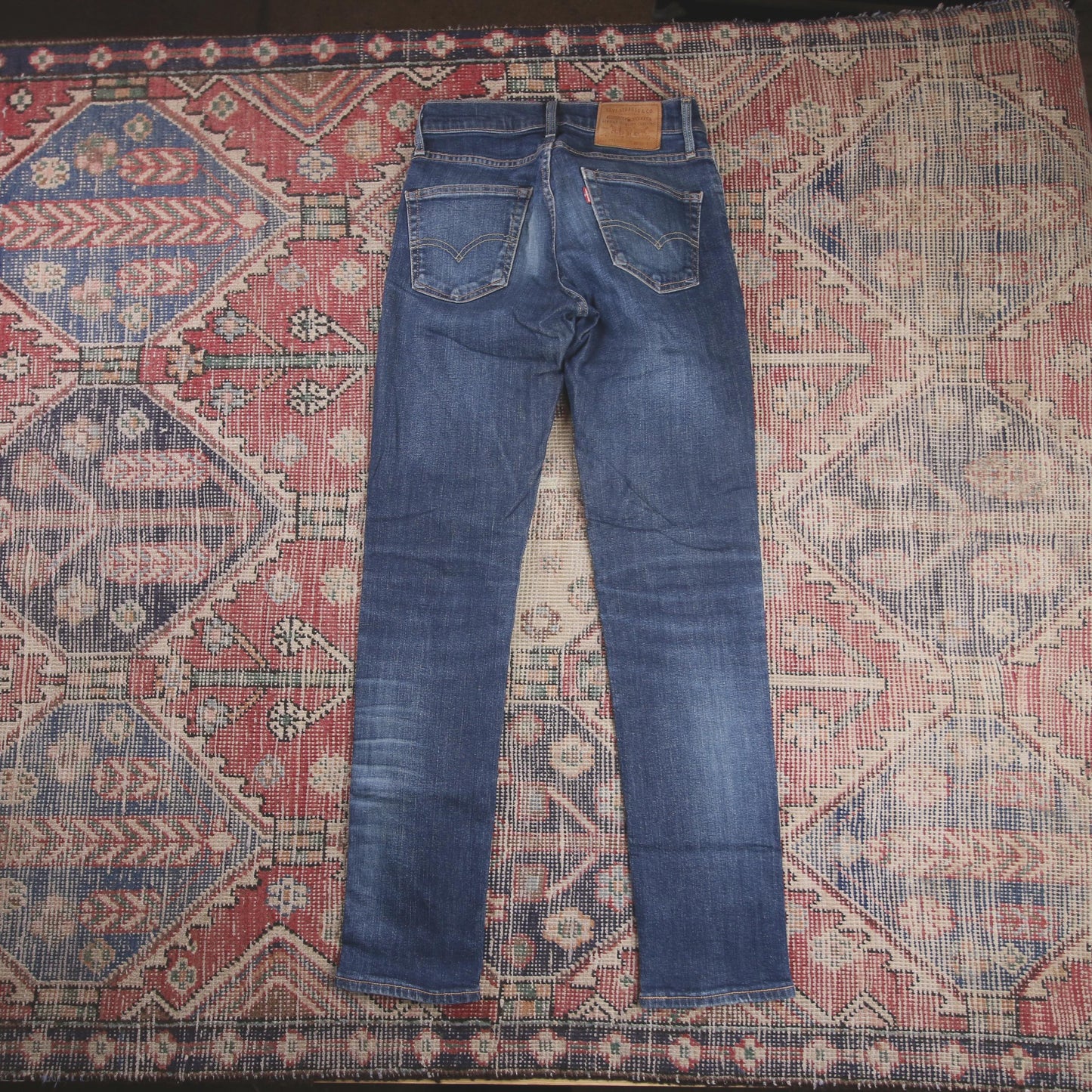 Levi's 511 Capital E W28 L32 Slim Fit Classic Ripped Style Blue Denim Jeans