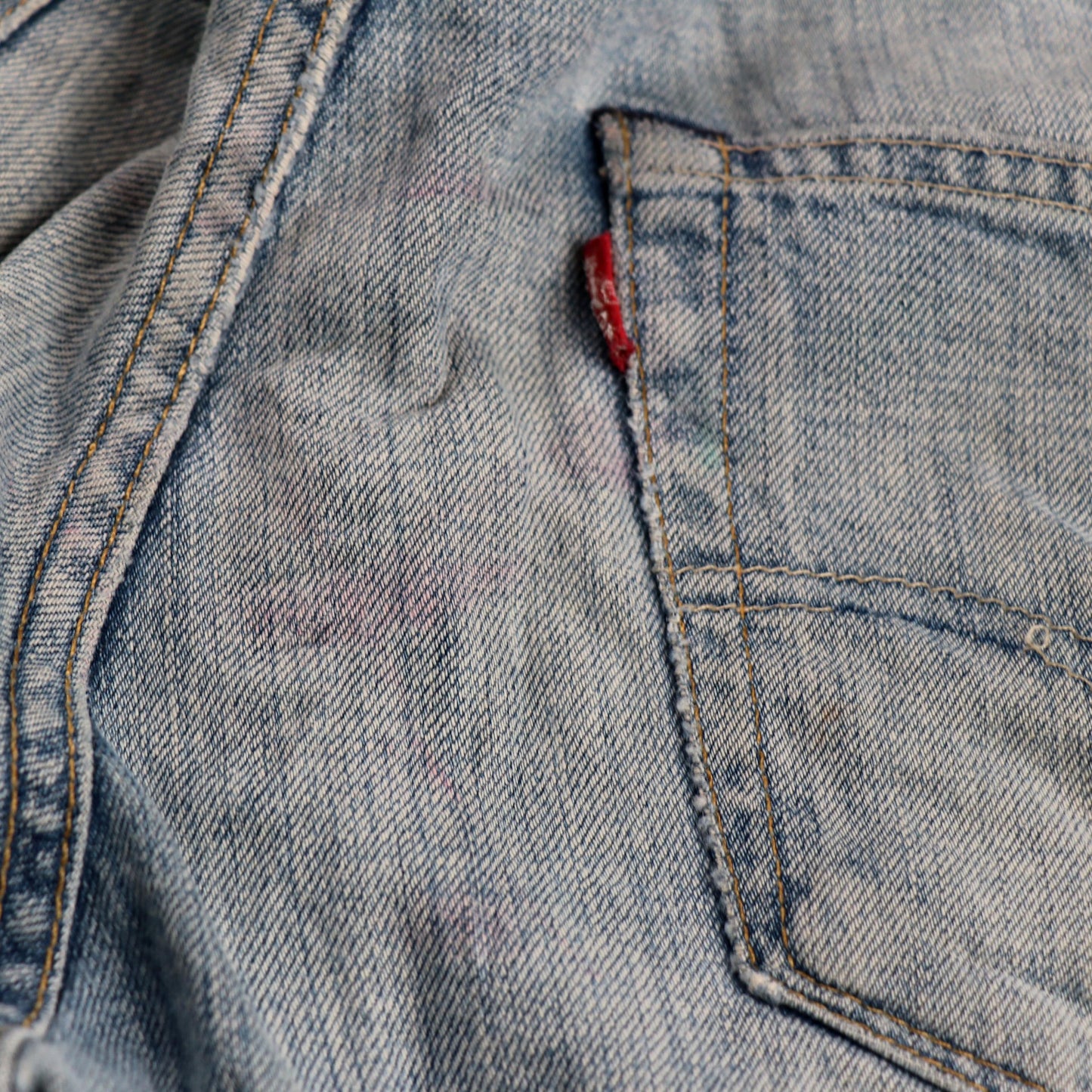 Levi's 504 W32 L31 Straight Leg Regular Fit Classic Ripped Style Blue Denim Jean