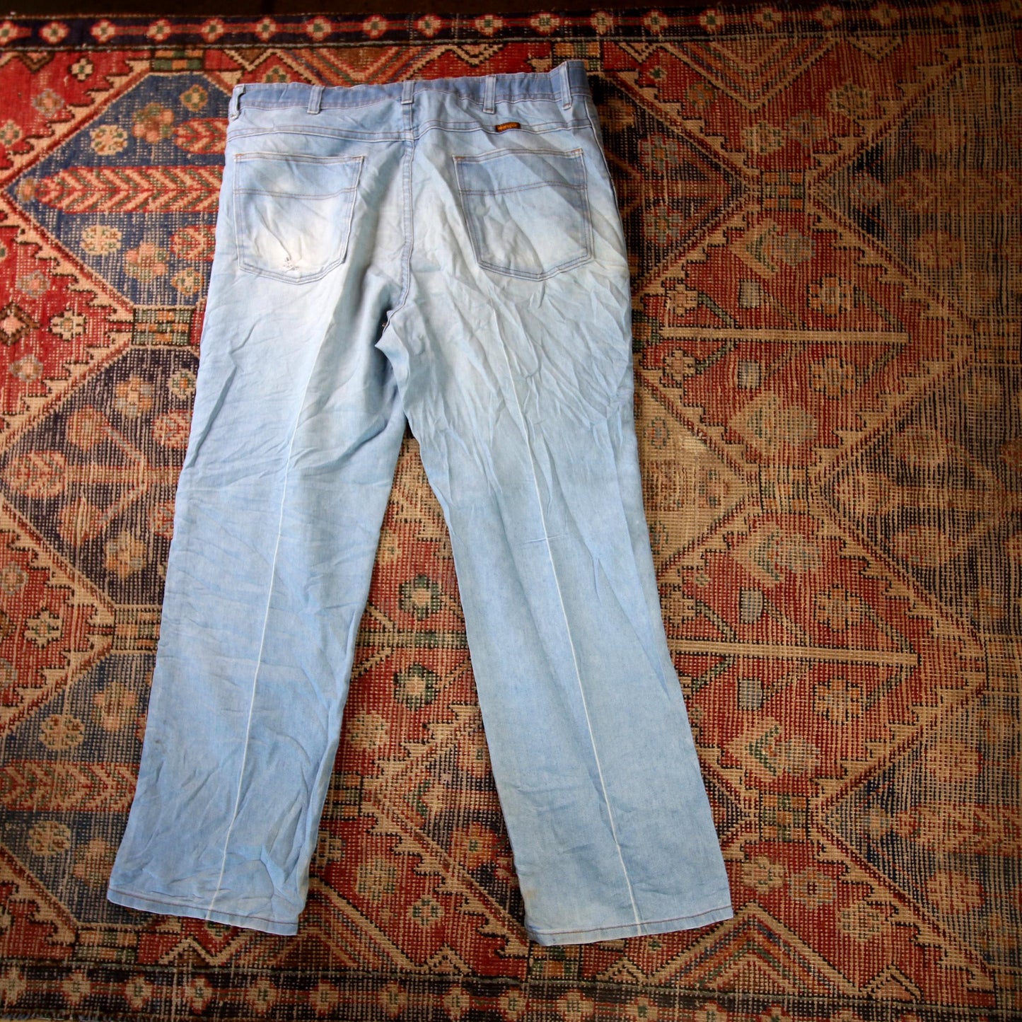 Wrangler W36 L28 Straight Leg Relaxed Fit Blue Denim Jeans