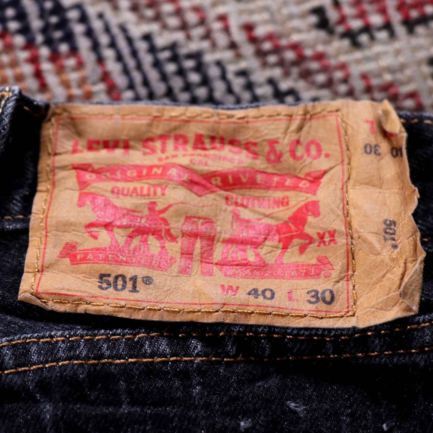 Levi's 501 W36 L27 Original Fit Black Denim Jeans