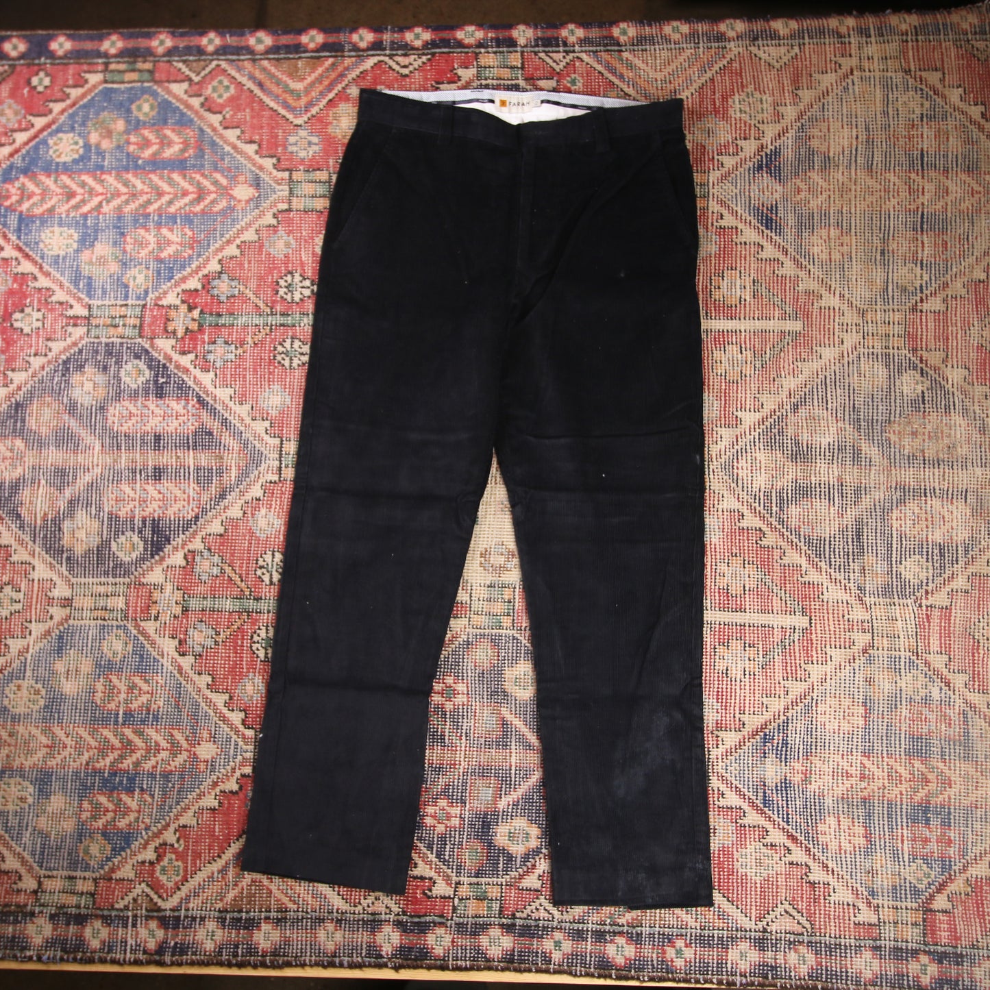 Unbranded W34 L28 Straight Leg Blue Corduroy Trousers