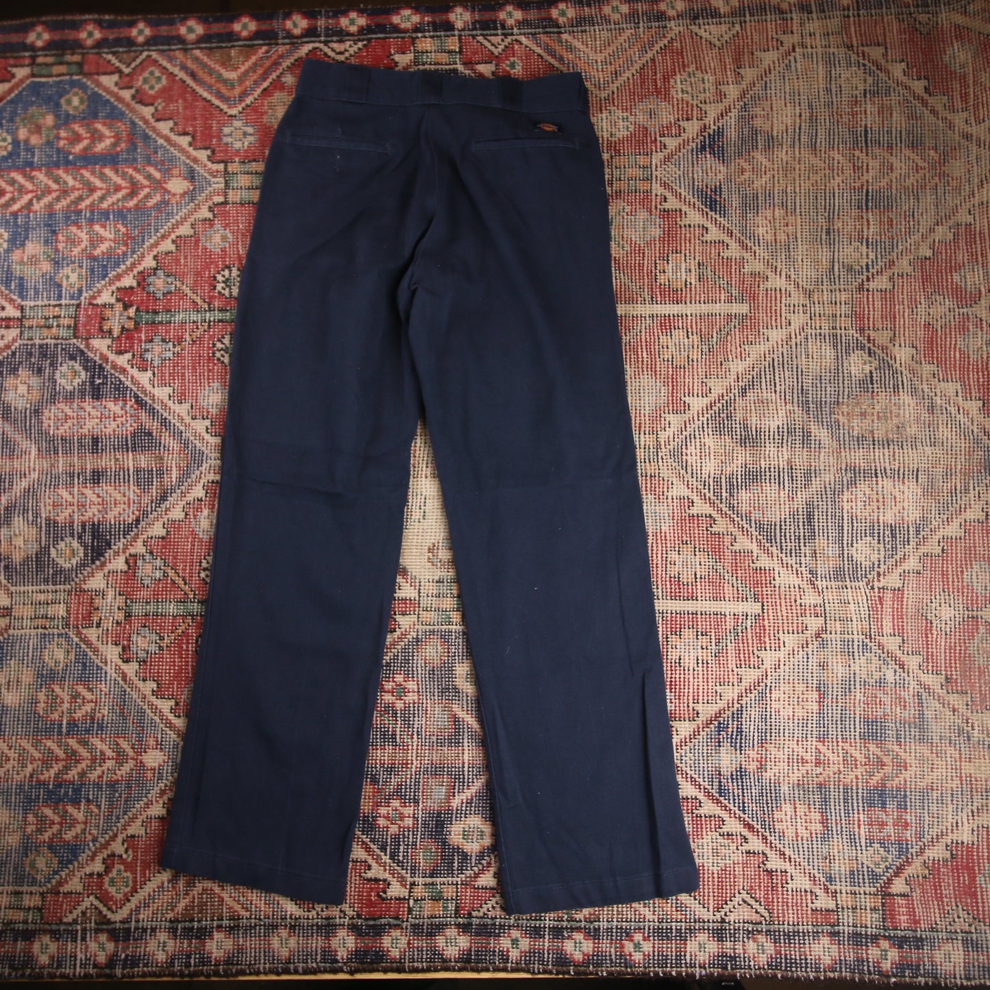 Dickies W30 L29 Straight Leg Blue Cotton Blend Trousers