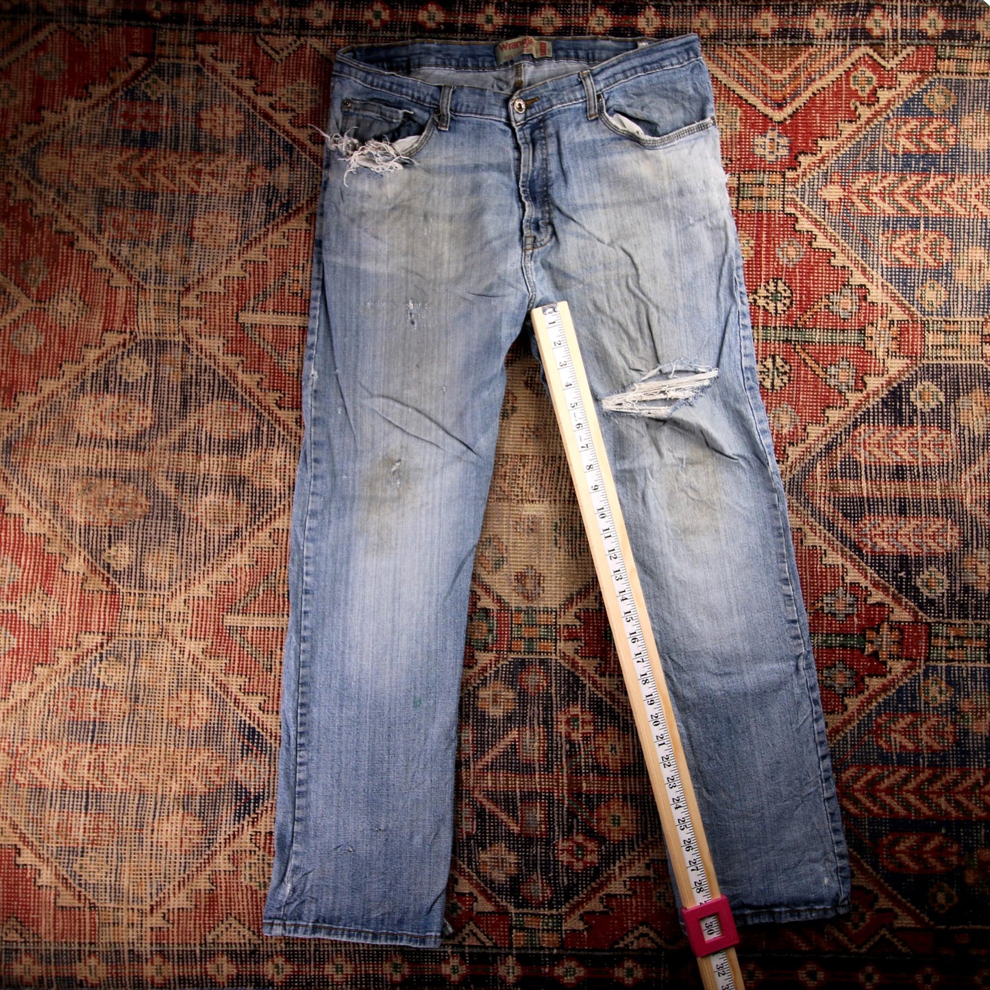 Wrangler W36 L30 Straight Blue Denim Jeans