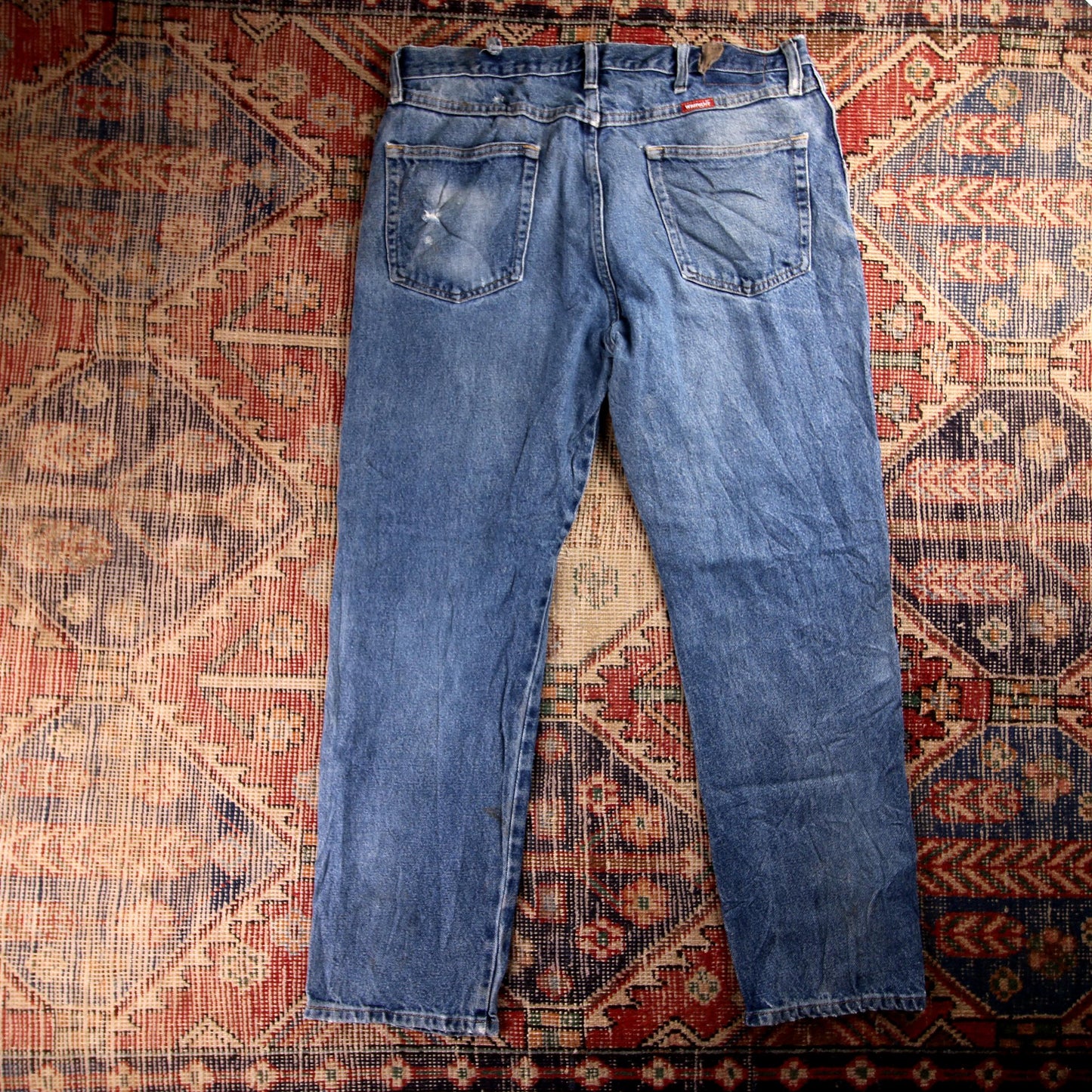 Wrangler W36 L30 Straight Leg Blue Denim Jeans