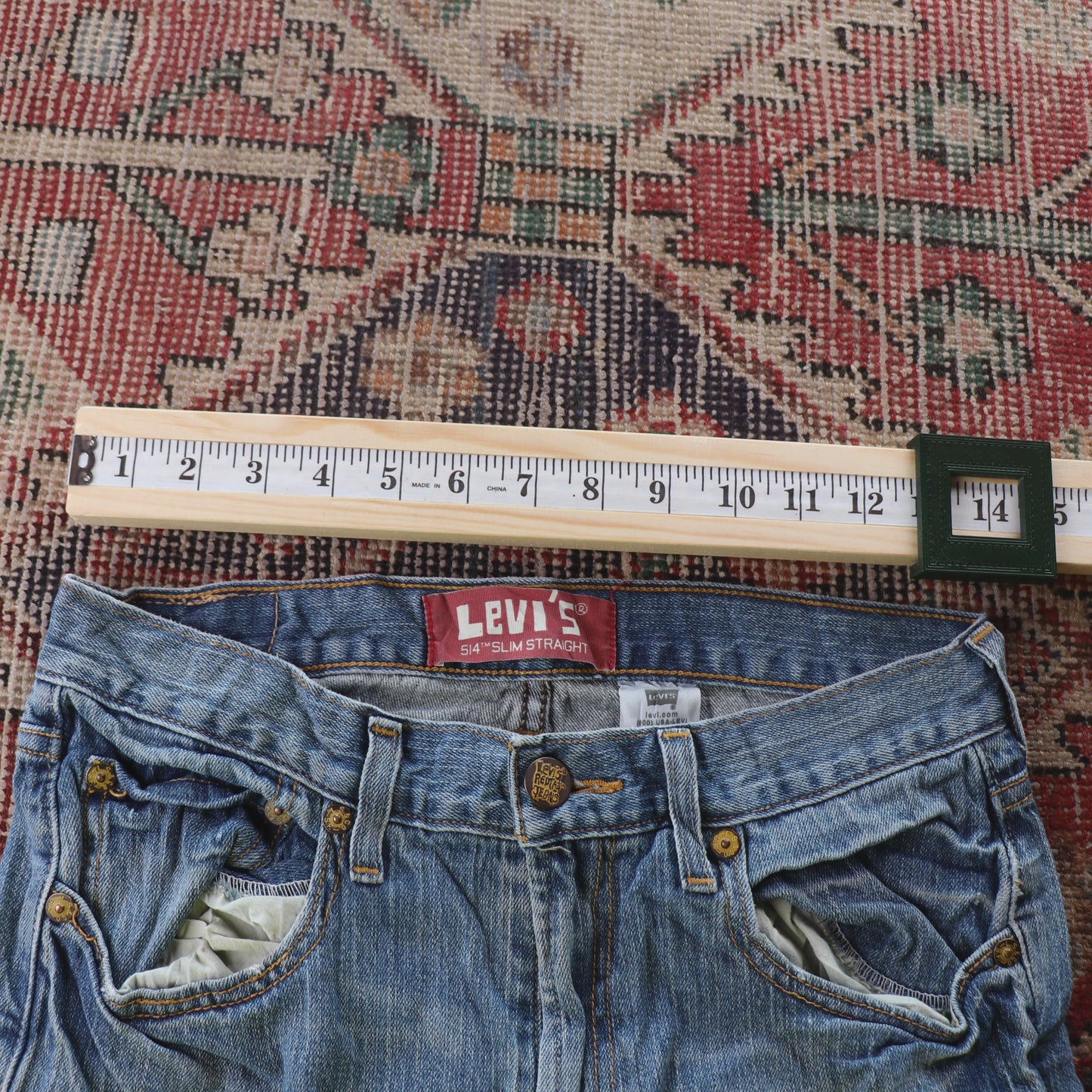 Levi's 514 Red Tab W28 L25 Straight Leg Blue Denim Jeans