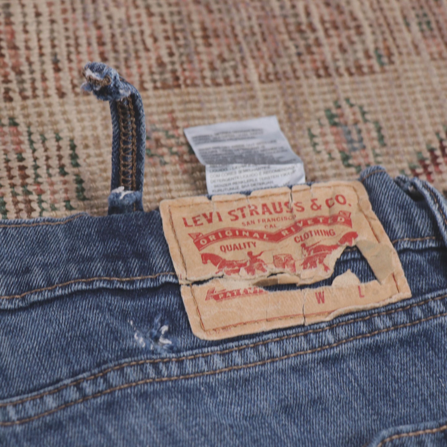 Levi's W38 L33 Straight Leg Blue Denim Jeans