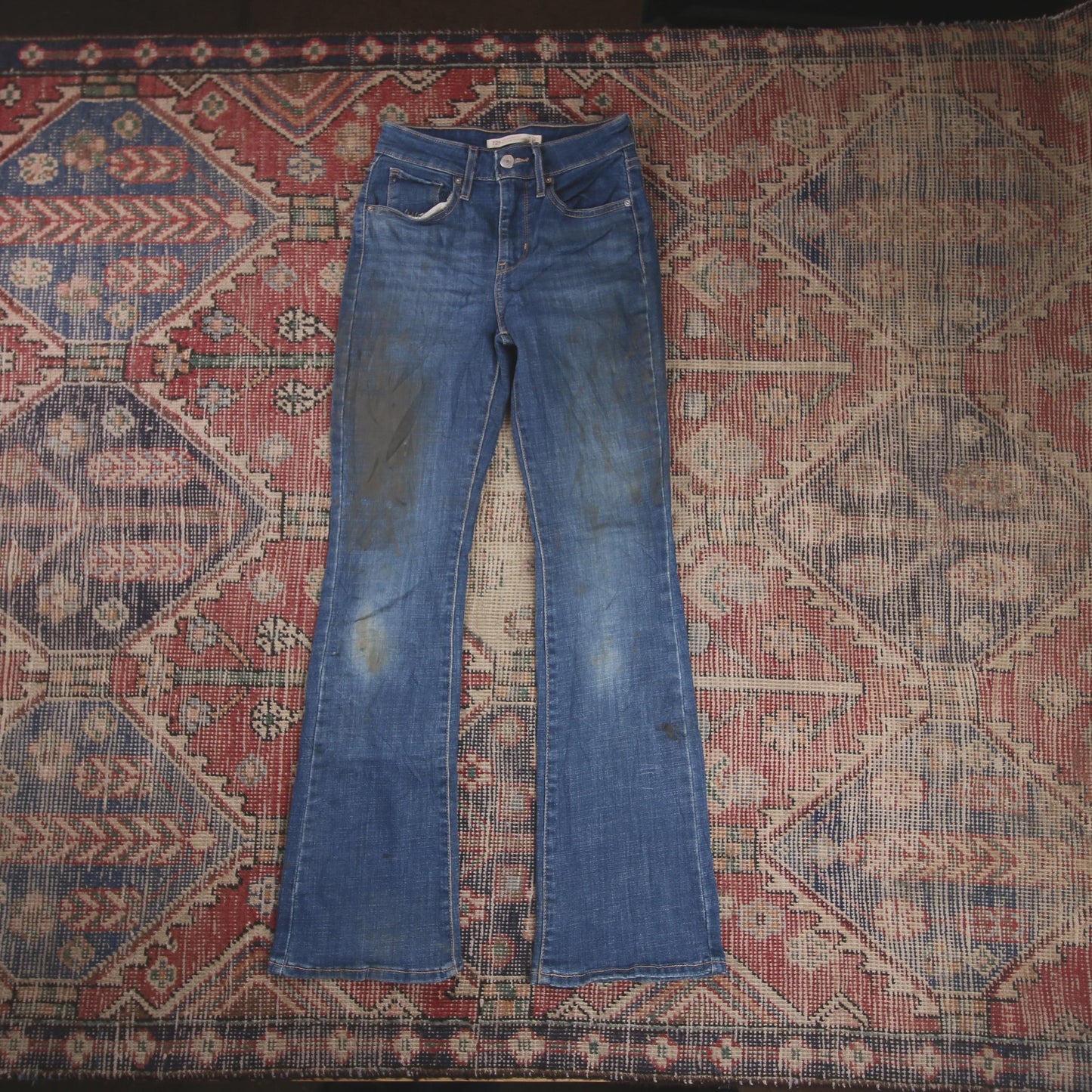 Levi's 725 W24 L28 Flared Blue Denim Jeans