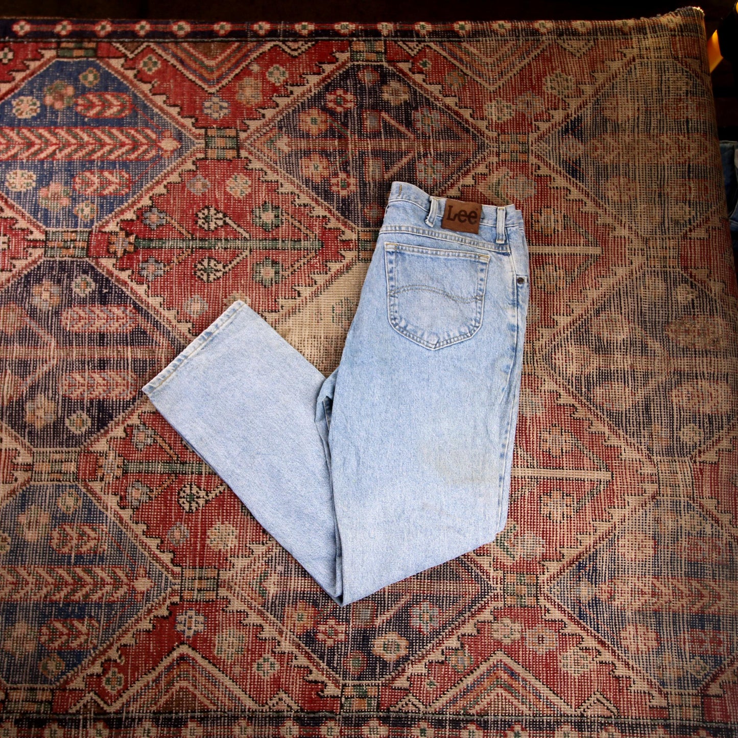 Lee W36 L31 Straight Leg Relaxed Fit Blue Denim Jeans