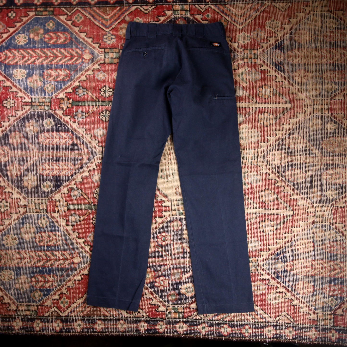 Dickies W26 L30 Straight Leg Blue Cotton Blend Trousers