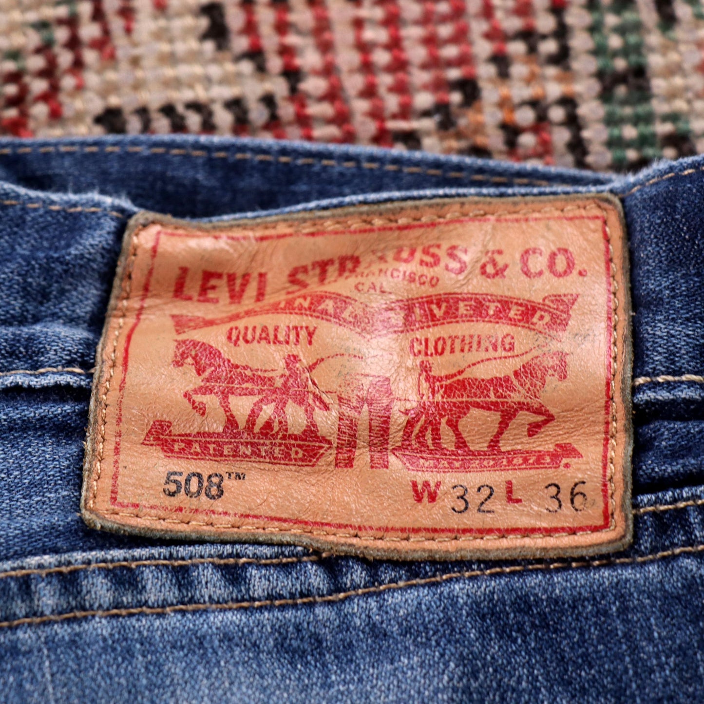 Levi's 508 Red Tab W32 L34 Tapered Leg Regular Fit Blue Denim Jeans