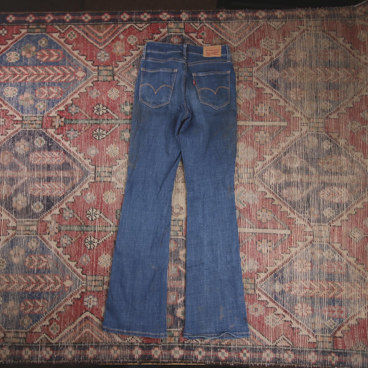 Levi's 725 W24 L28 Flared Blue Denim Jeans