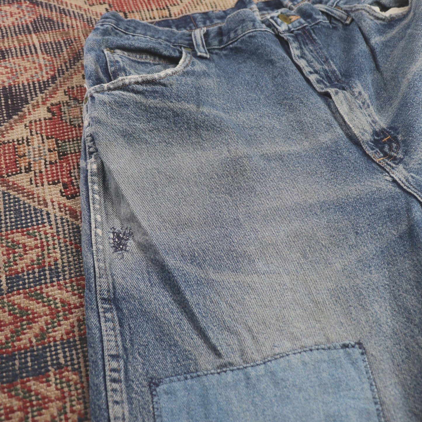Wrangler W36 L29 Straight Leg Relaxed Fit Blue Denim Jeans