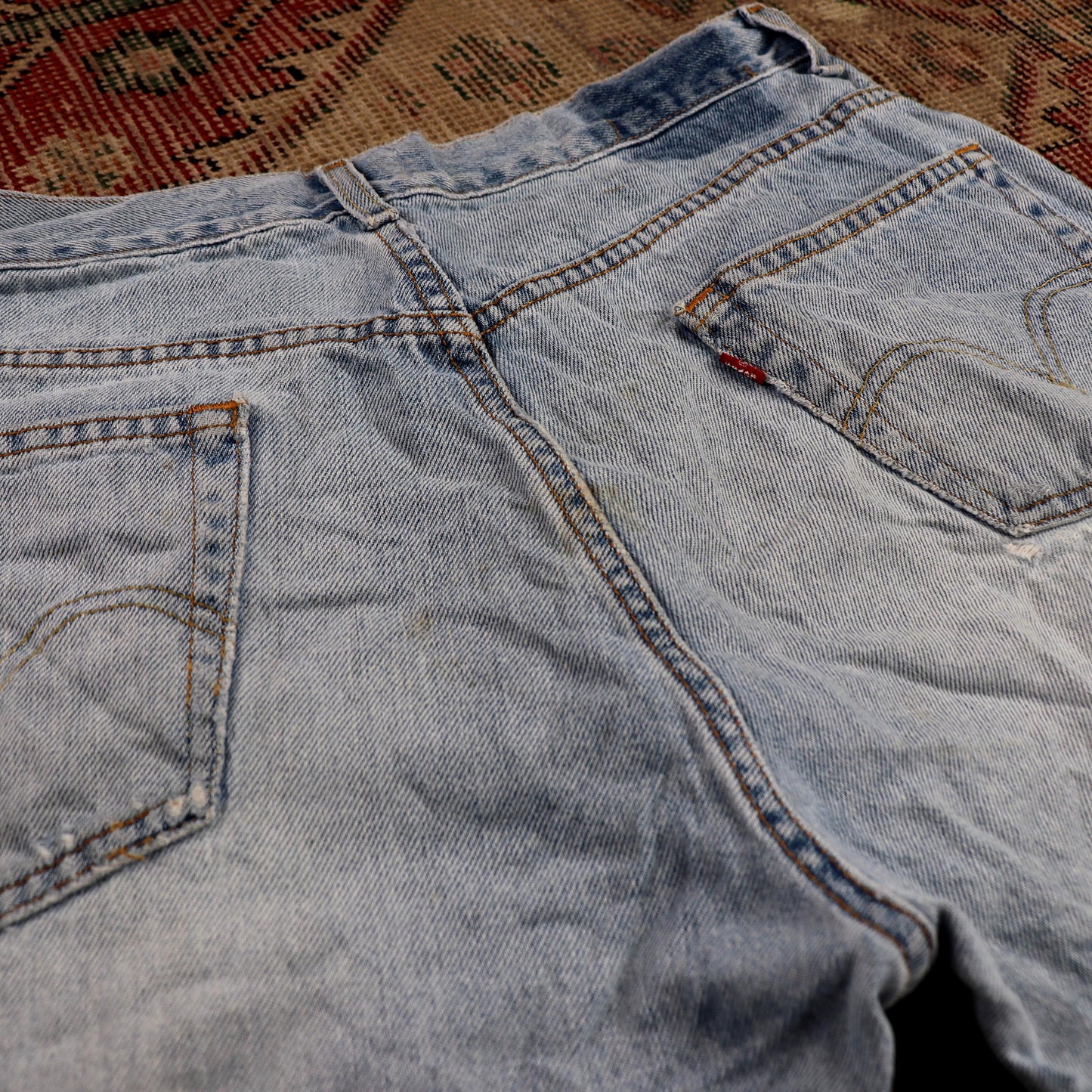 Levi's W34 L30 Straight Leg Relaxed Fit Classic Ripped Style Blue Denim Jeans