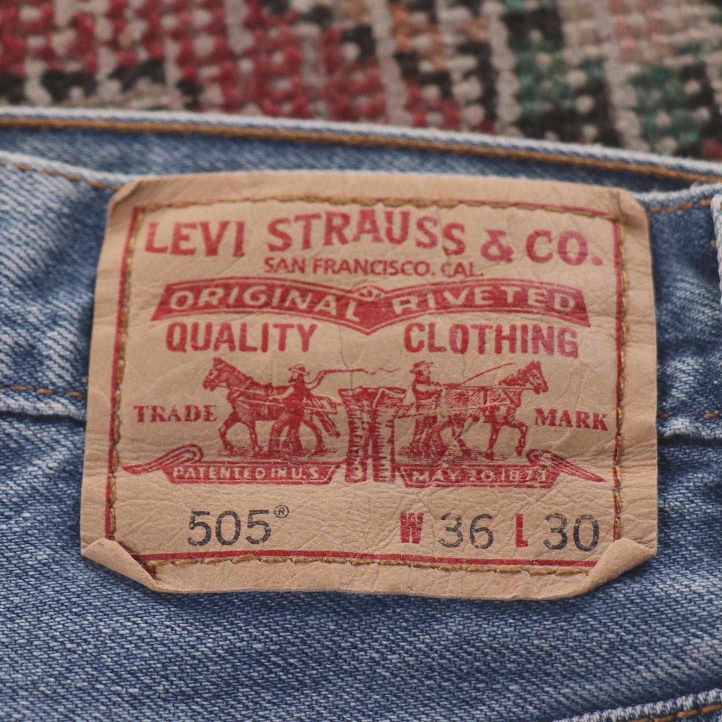Levi's 505 Red Tab W28 L29 Straight Leg Regular Fit Blue Denim Jeans