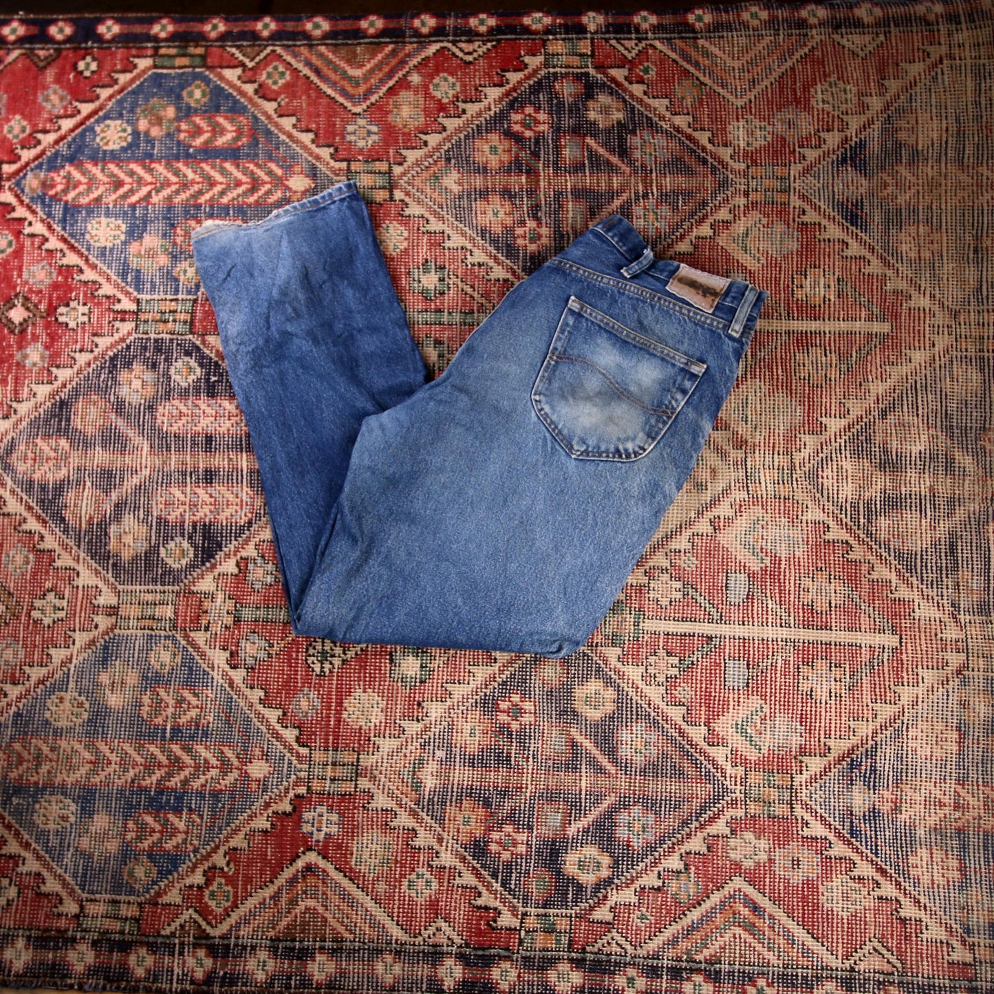 Wrangler W32 L32 Straight Leg Relaxed Fit Blue Denim Jeans