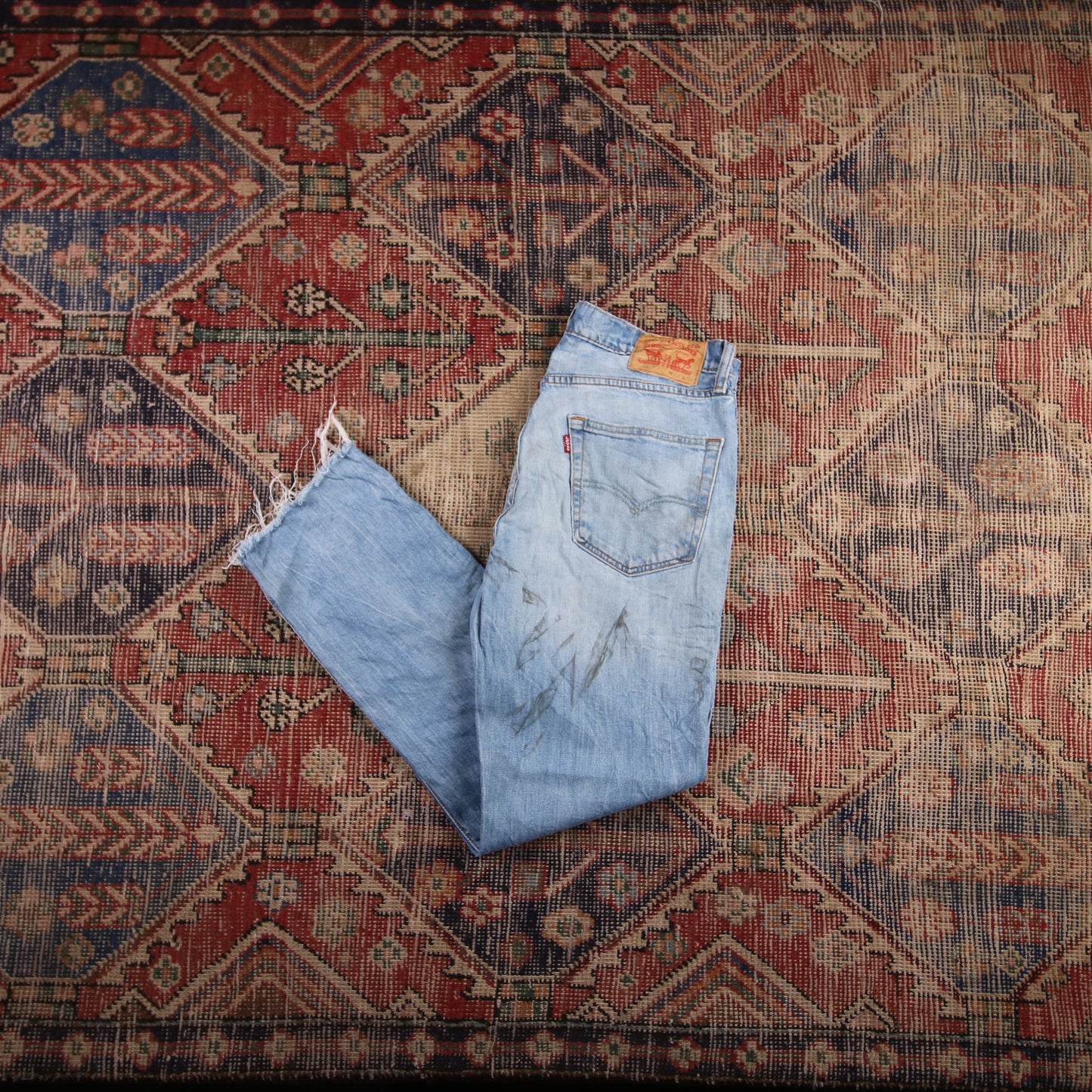 Levi's 541 W32 L29 Tapered Leg Distressed Style Blue Denim Jeans